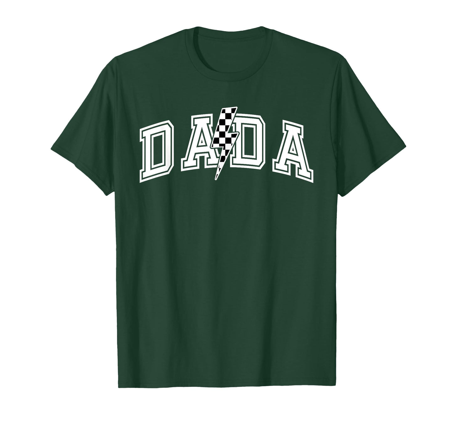 Dada Lightning Checkered Retro Dad Grandpa Gifts Fathers Day T-Shirt