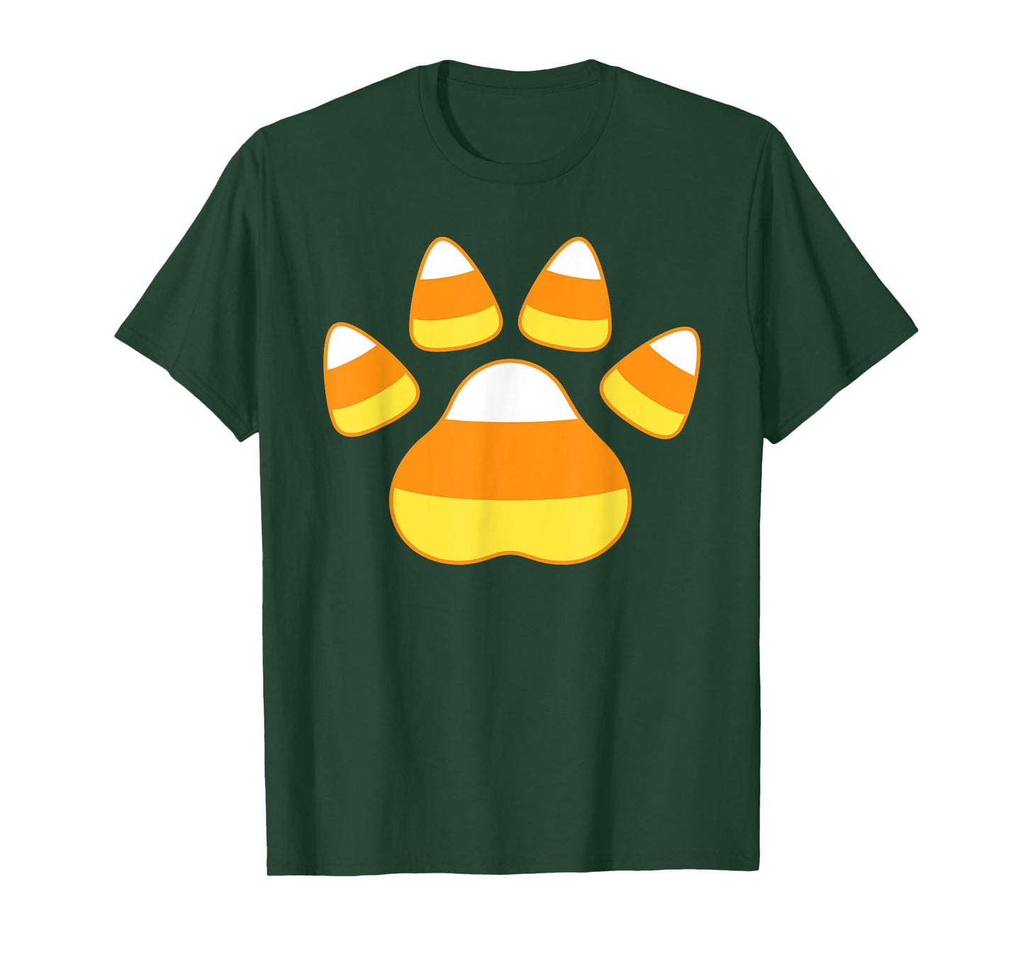Paw Candy Corn Dog Cat Animal Funny Halloween Men Women Kids T-Shirt