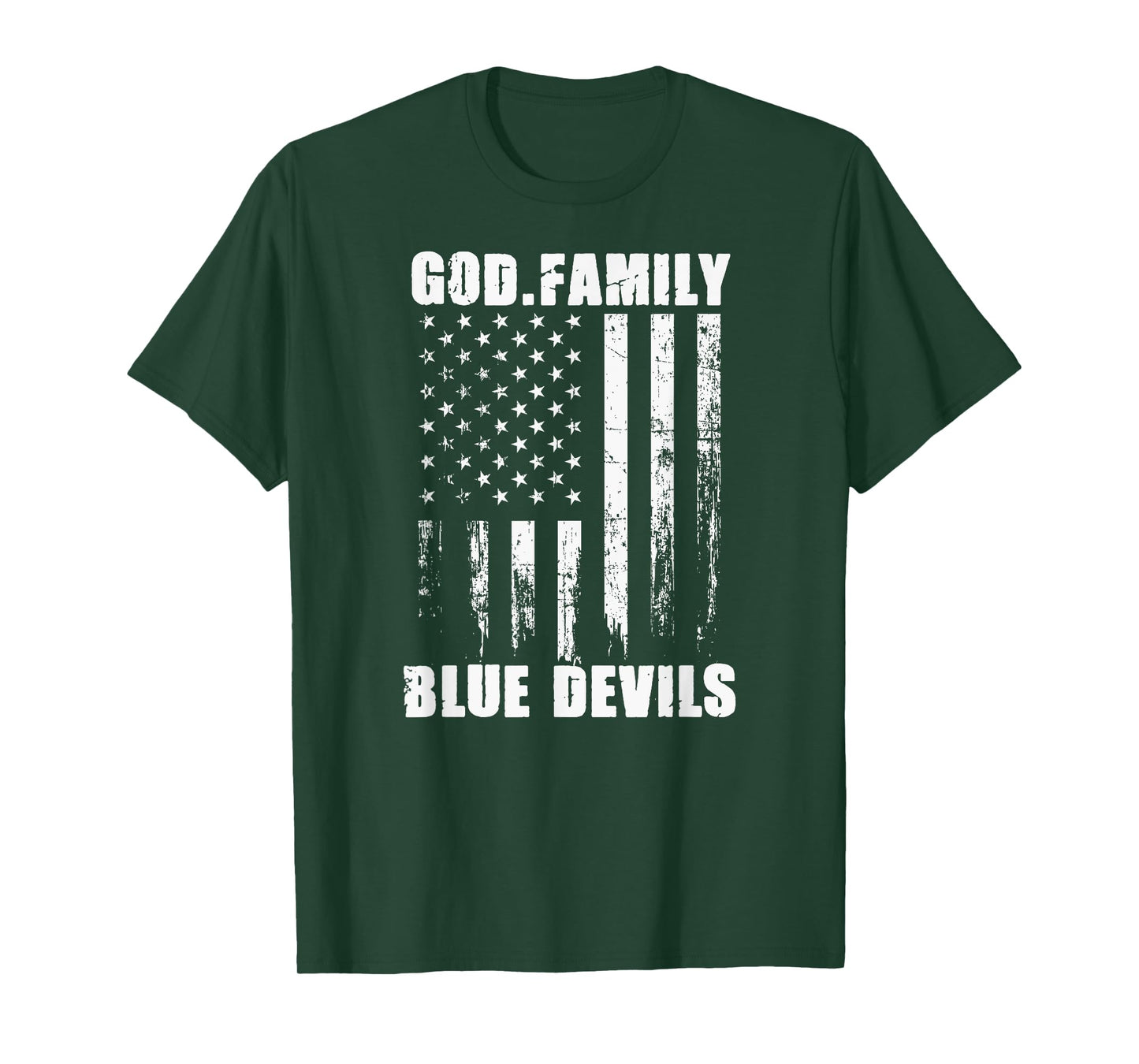 Zanesville Blue Devils God. Family. Vintage USA Flag T-Shirt