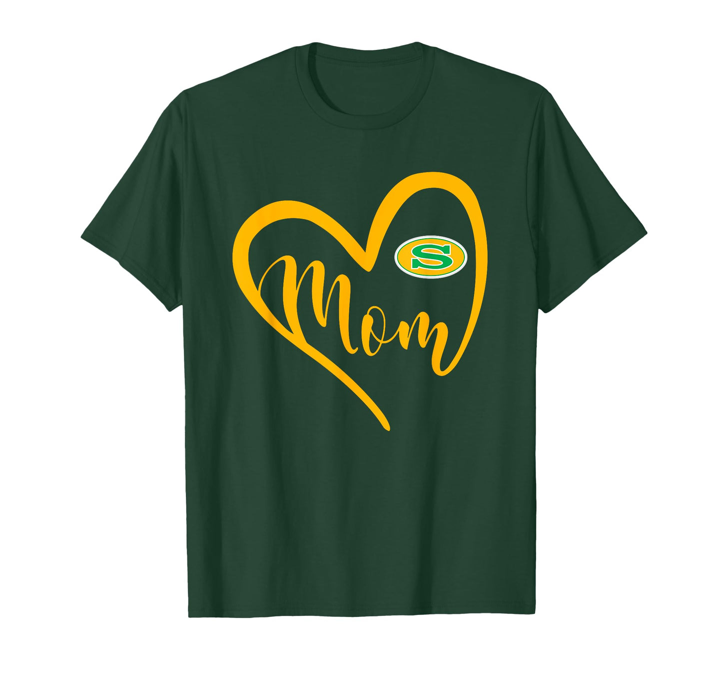 Summerville Green Wave Logo Heart Mom HS T-Shirt