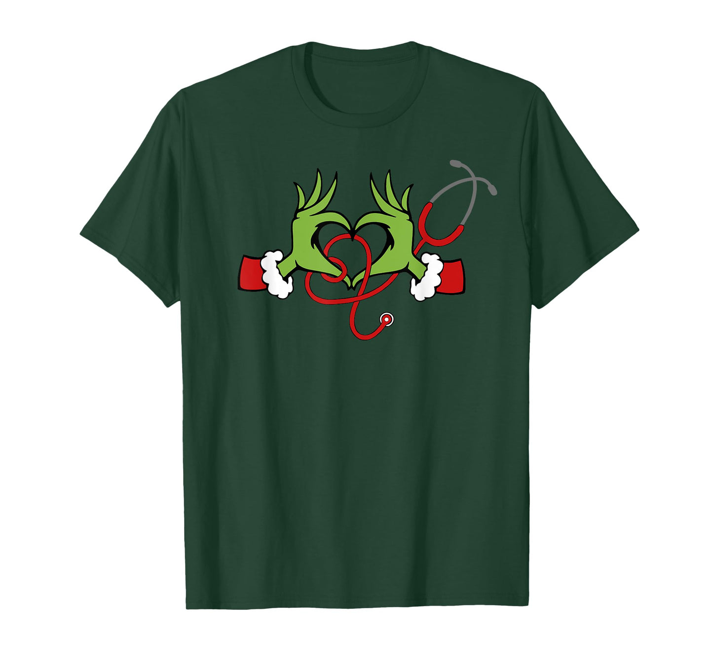 Stethoscope Nurse Merry Christmas Xmas Santa Pajamas Holiday T-Shirt
