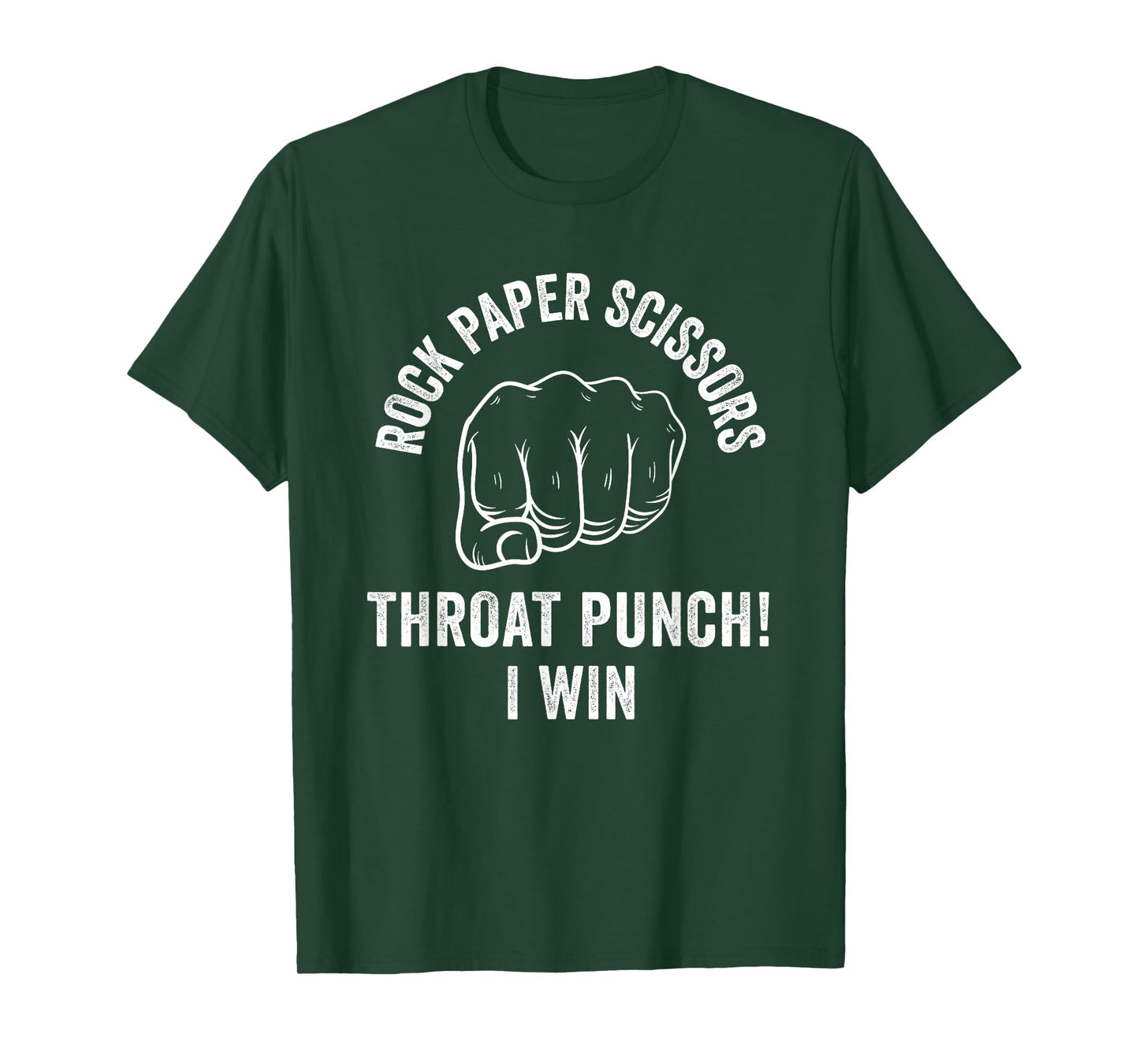 Mens Rock Paper Scissors Throat Punch Sarcastic Design T-Shirt
