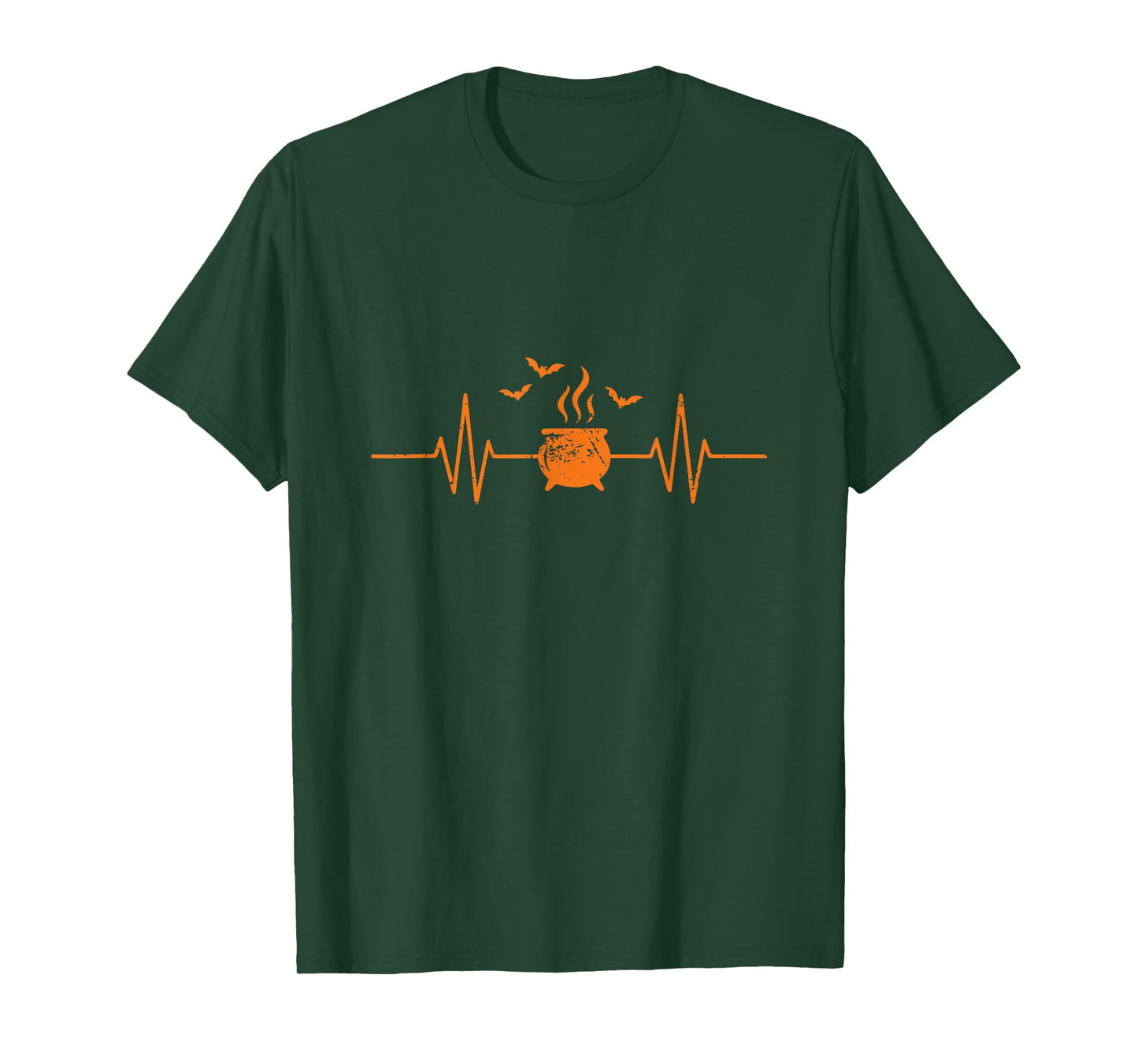 Cauldron Heartbeat EKG Line Halloween T-Shirt