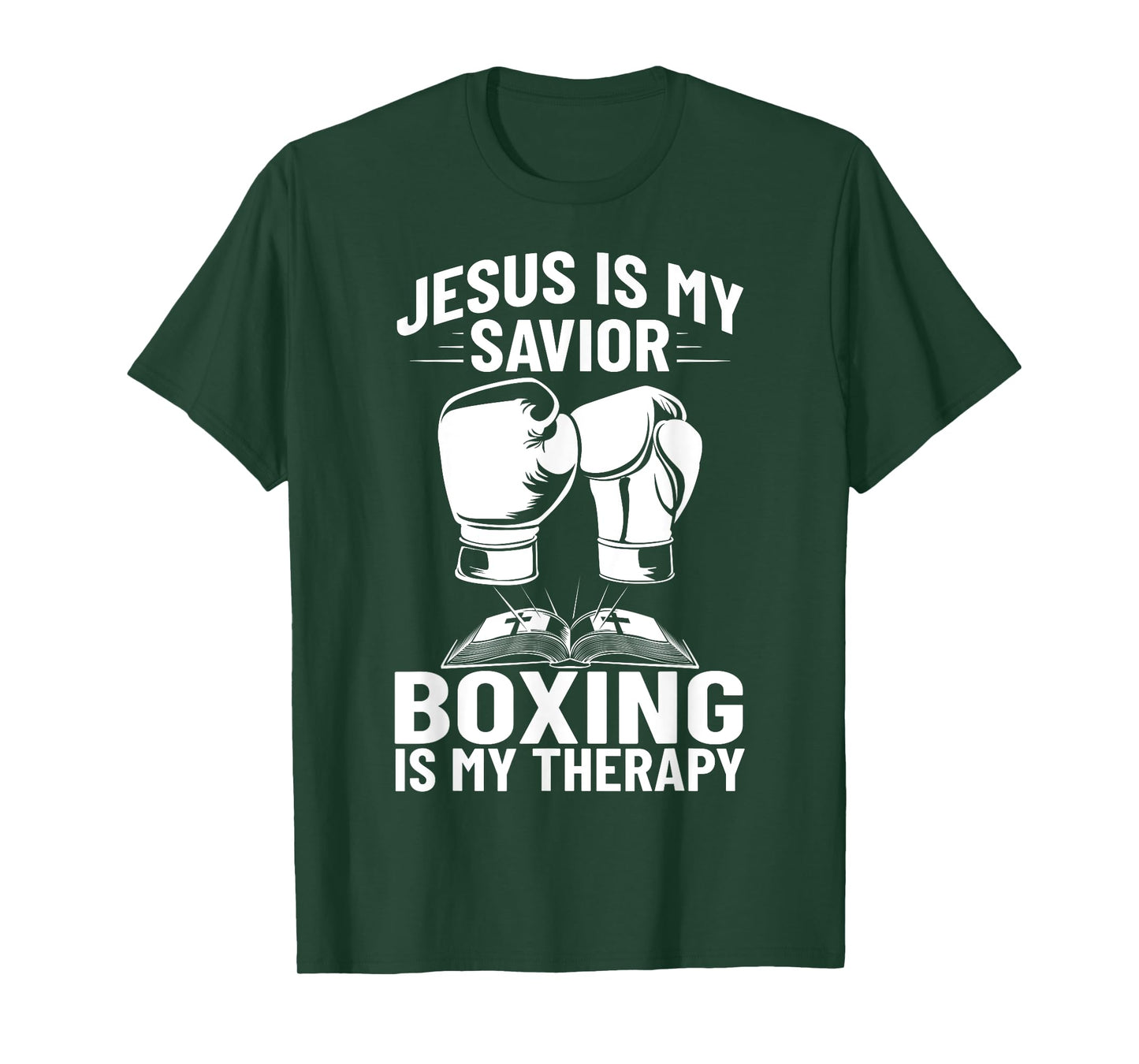 Jesus Is My Savior Boxing Is My Therapy Boxing Trainer T-Shirt