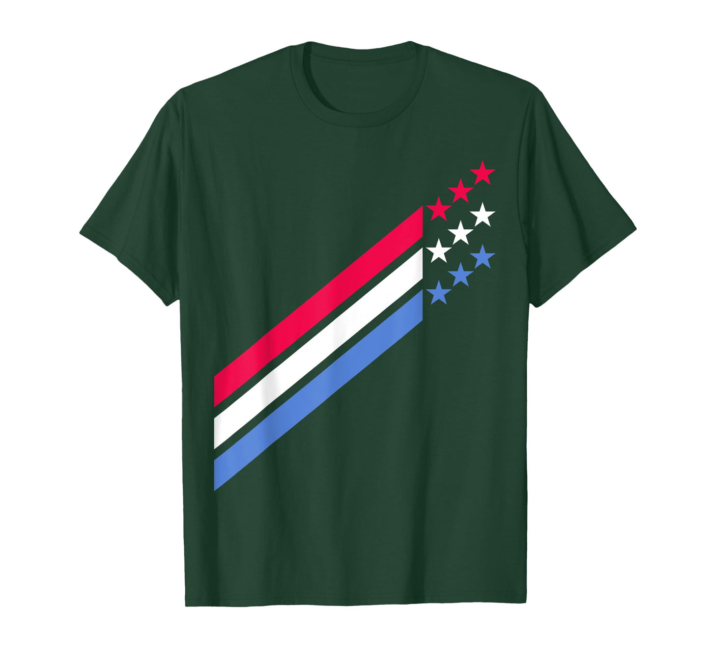 USA American Patriotic Red White Blue Stars & Stripes Sports T-Shirt