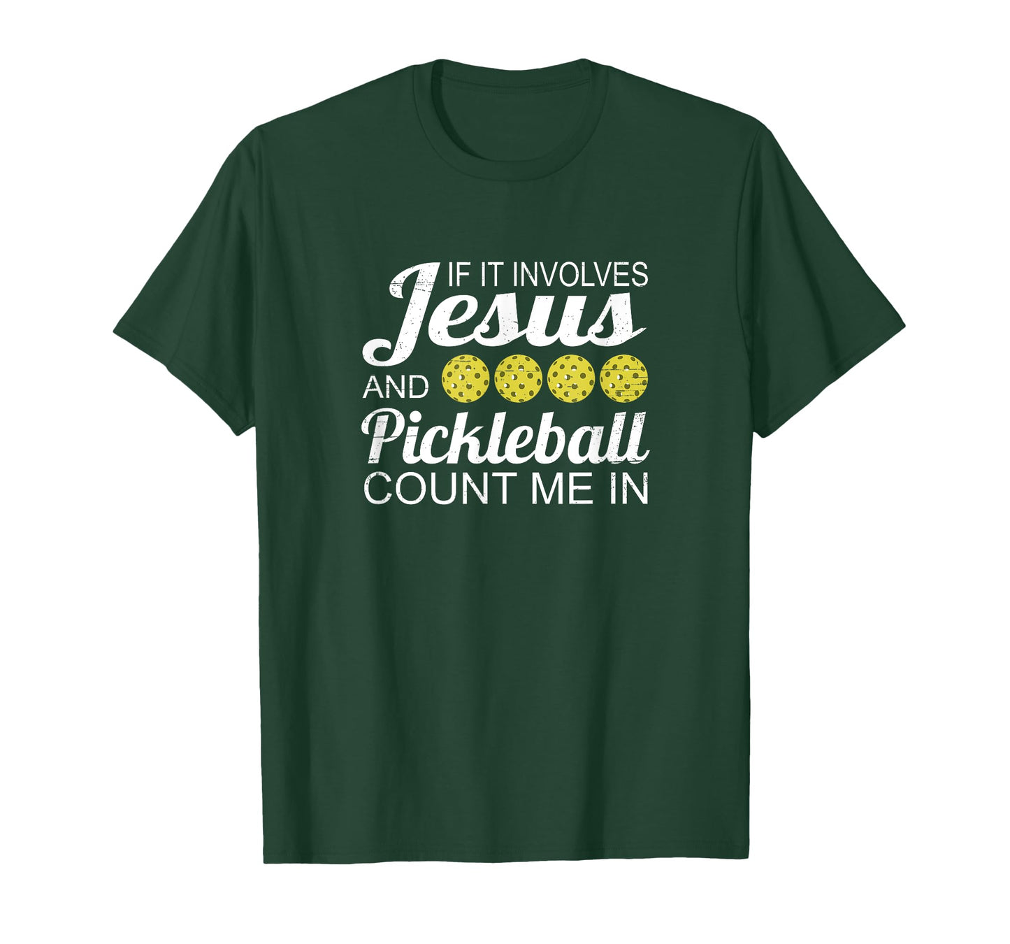 Distressed Jesus Pickleball Player Worship Church Graphic T-Shirt