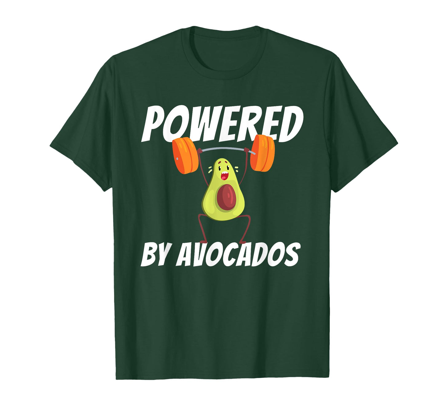 Powered By Avocados Barbell Gym - Avocado Lover & Guacamole T-Shirt