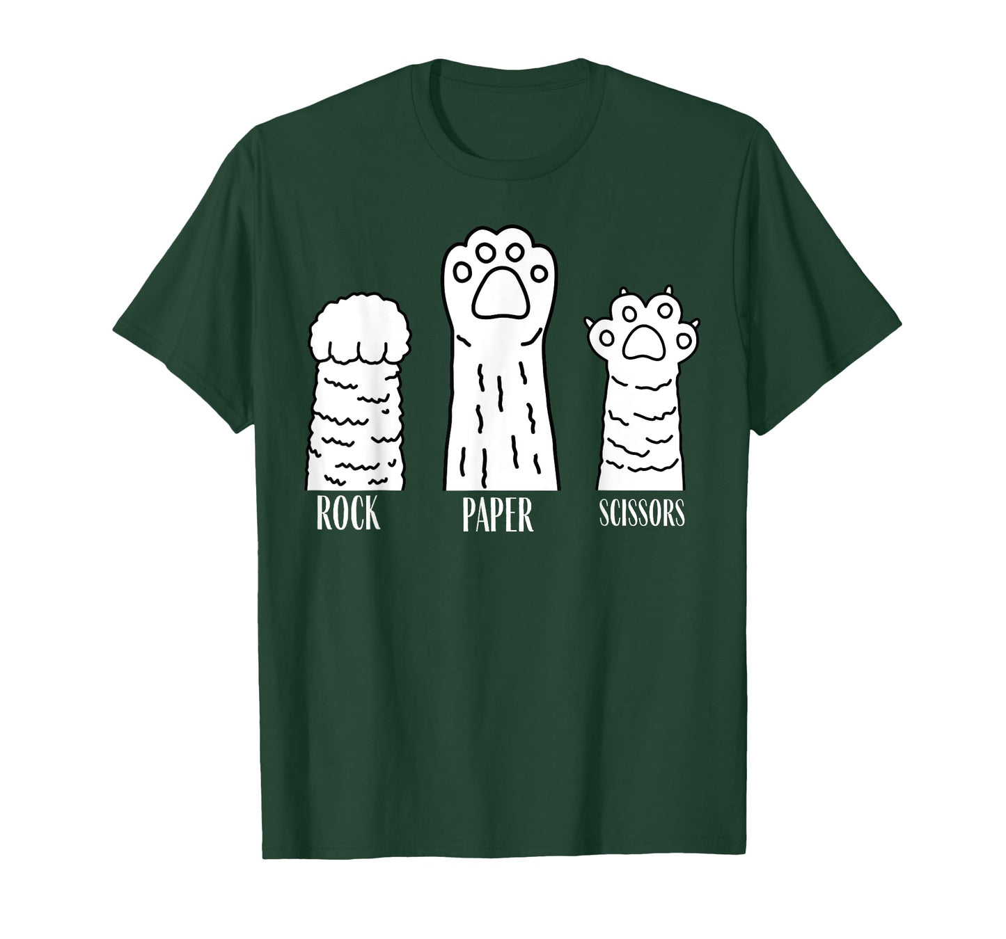 Rock Paper Scissors Hand Game Cute Cat Paw Funny Cat Lovers T-Shirt