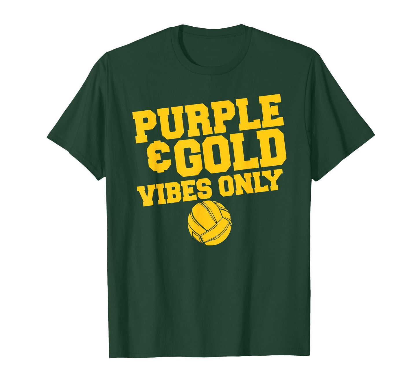 Purple Gold Game Day High School Volleyball Group Team T-Shirt