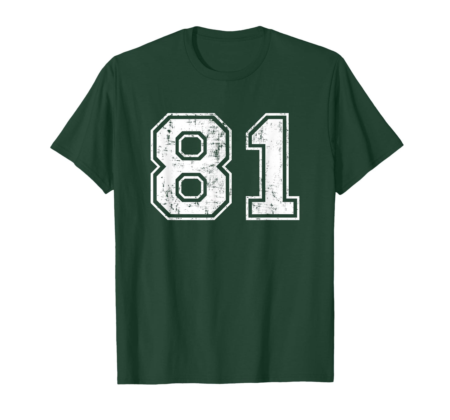 Number 81 Distressed Vintage Eighty One Sports Team Practice T-Shirt