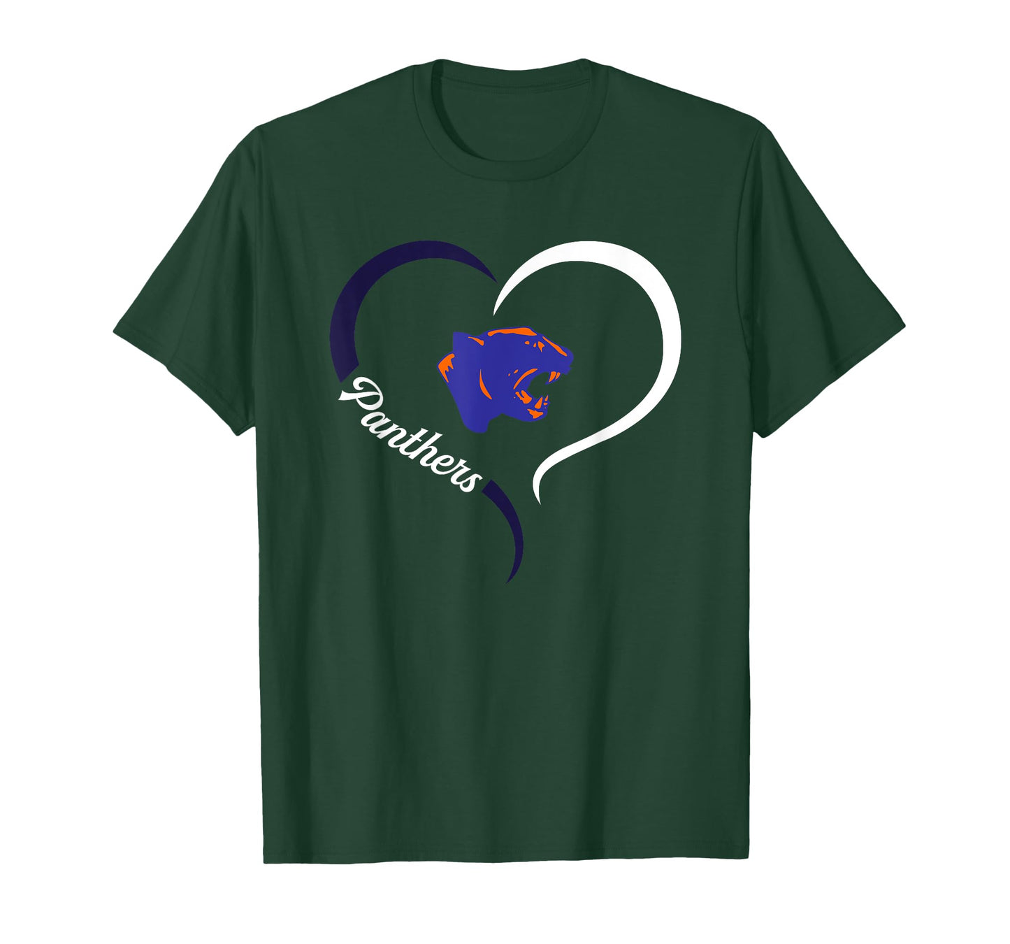 Oswego Panthers Logo Half Heart Slogan HS T-Shirt