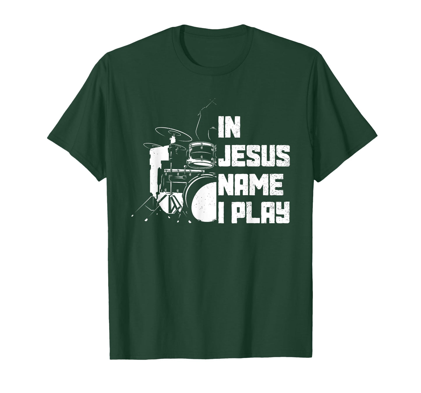 Vintage Drumset Christian Drummer In Jesus Name I Play Drum T-Shirt