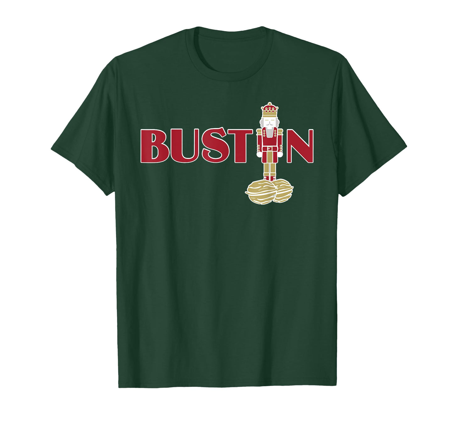 Funny Adult Nut Cracker Bustin Gym Christmas Weightlifting T-Shirt