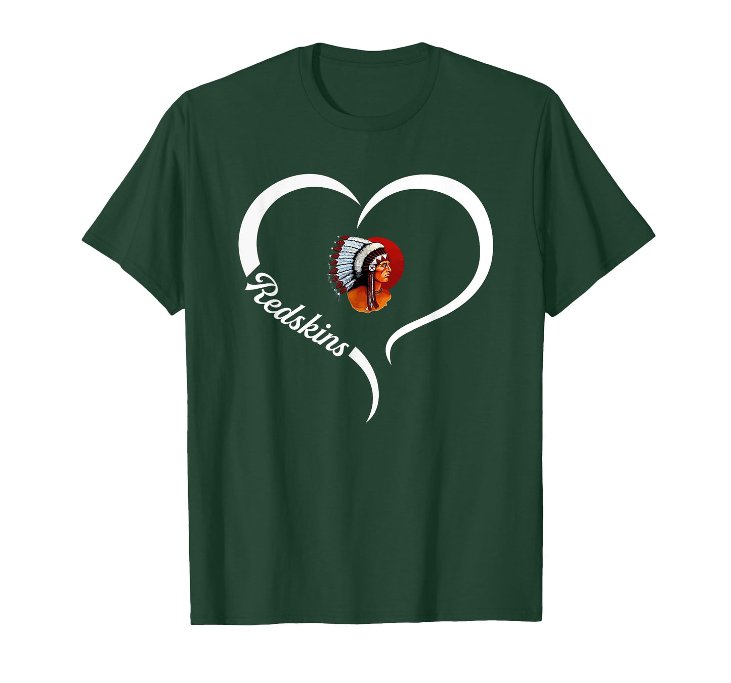 Knox Redskins Logo Half Heart Slogan HS T-Shirt