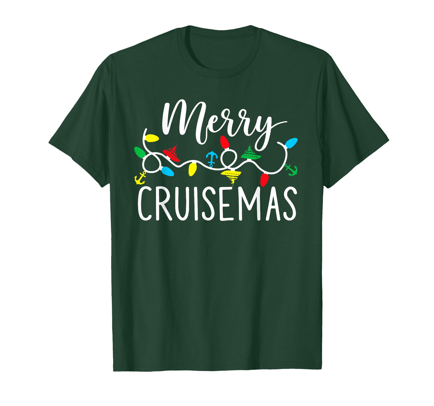 Merry Cruisemas Christmas Lights Pajamas Family Xmas Holiday T-Shirt