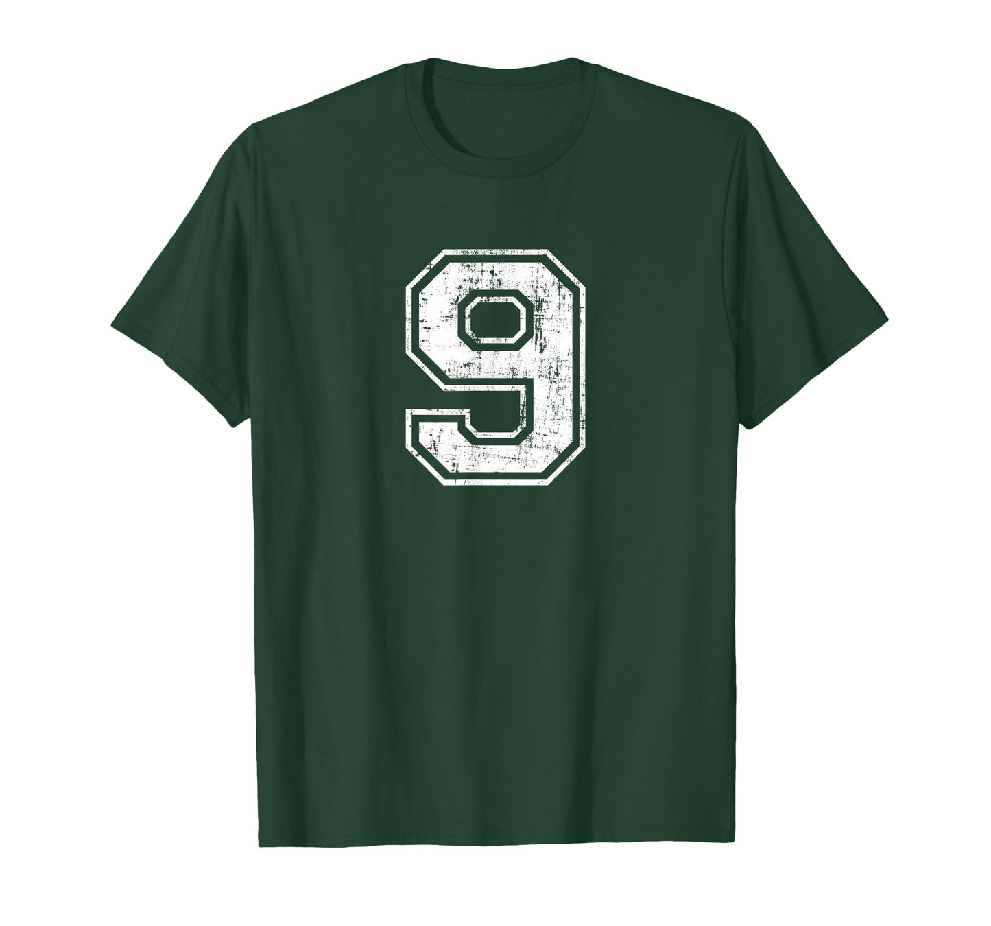 Number 9 Nine Distressed Vintage Sports Training Practice T-Shirt