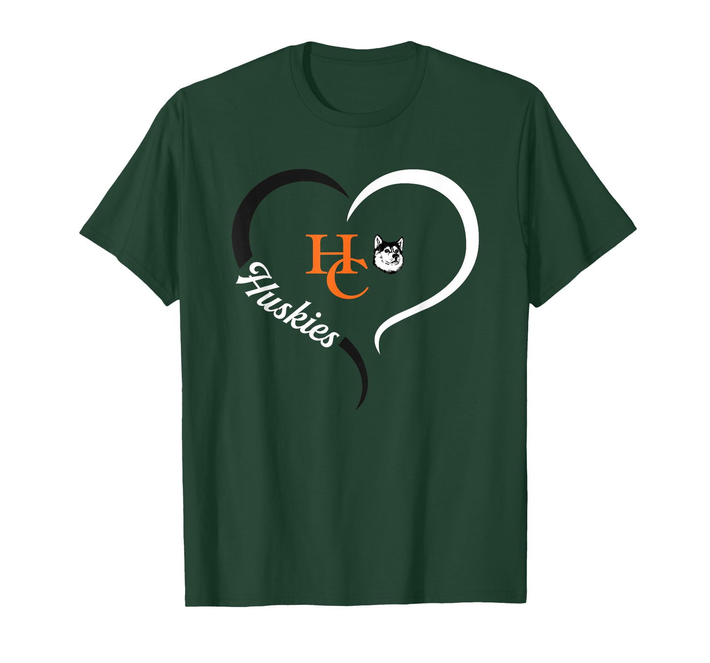 Harbor Creek Huskies Logo Half Heart Slogan HS T-Shirt