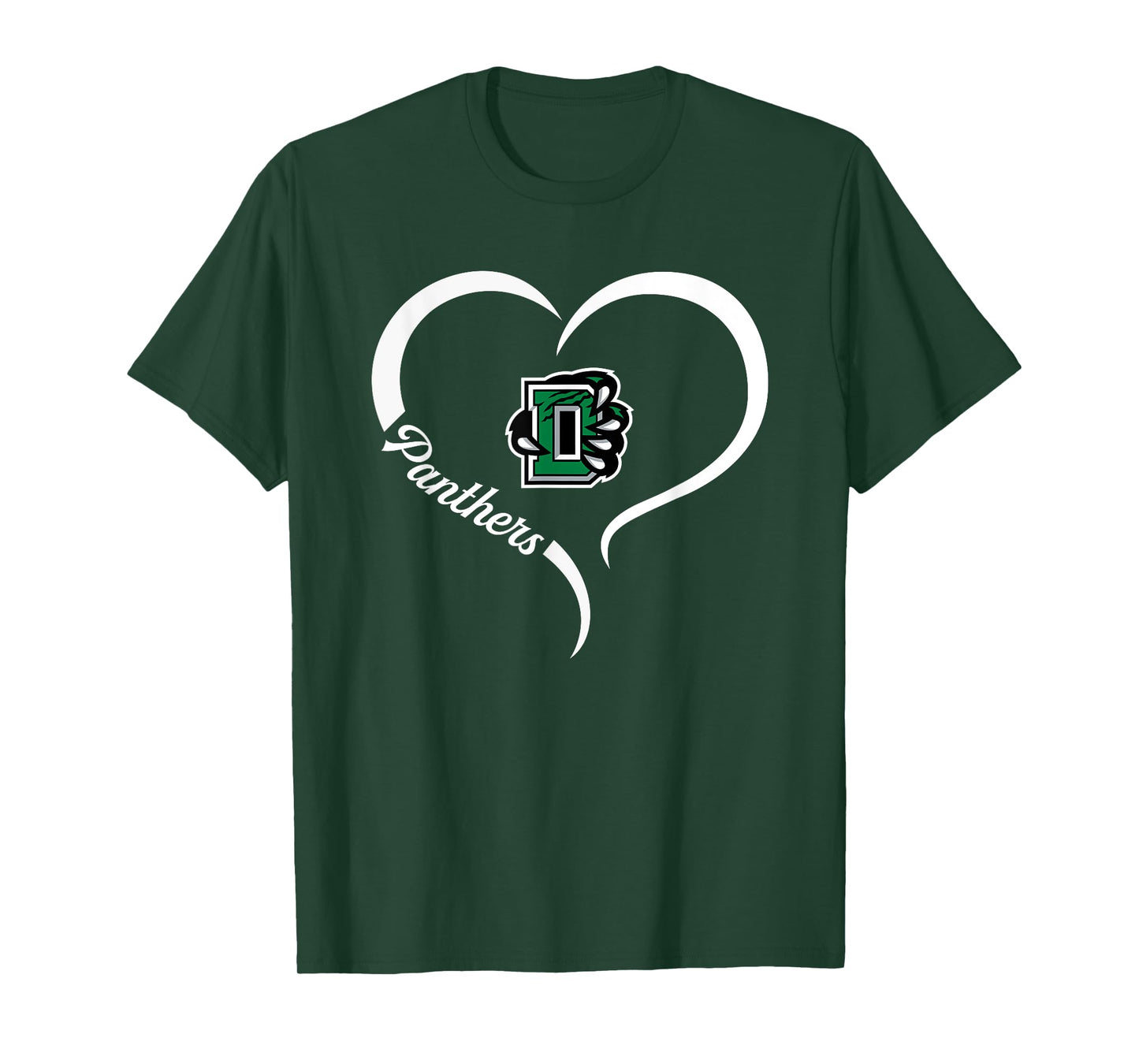 Derby Panthers Logo Half Heart Slogan HS T-Shirt