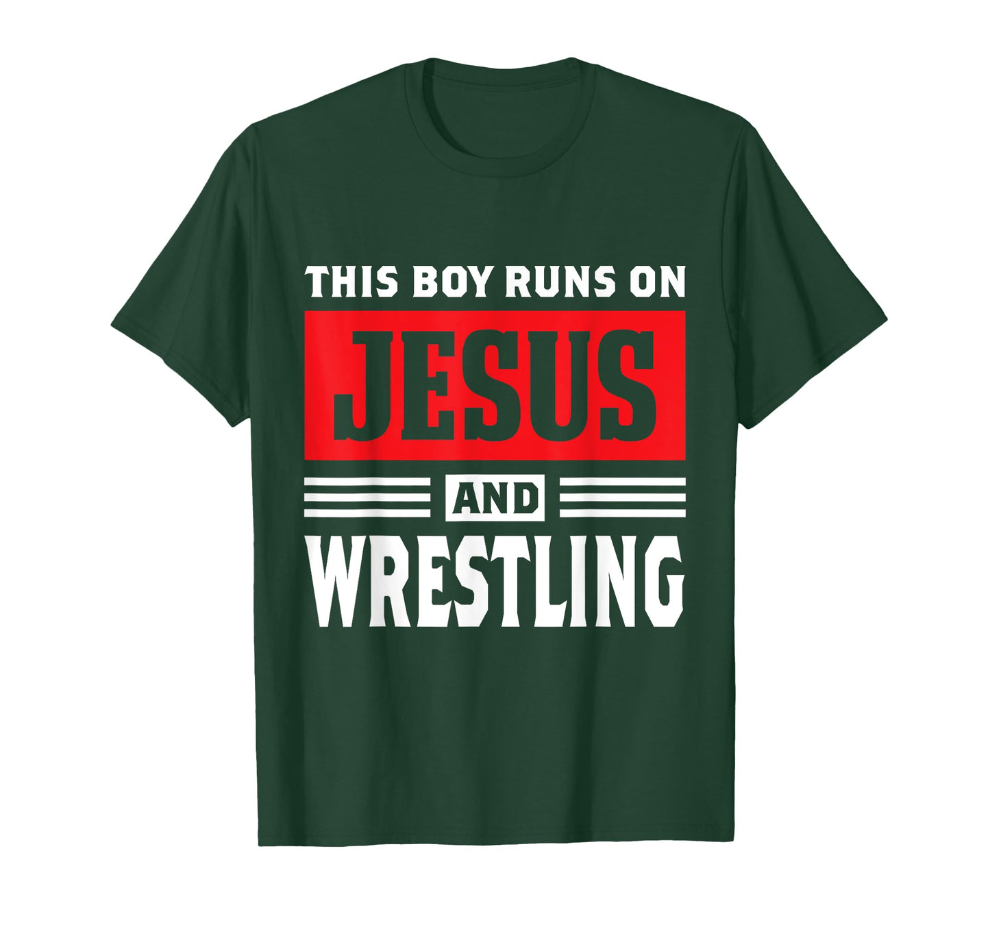 This Boy Runs On Jesus And Wrestling Christian Gift T-Shirt
