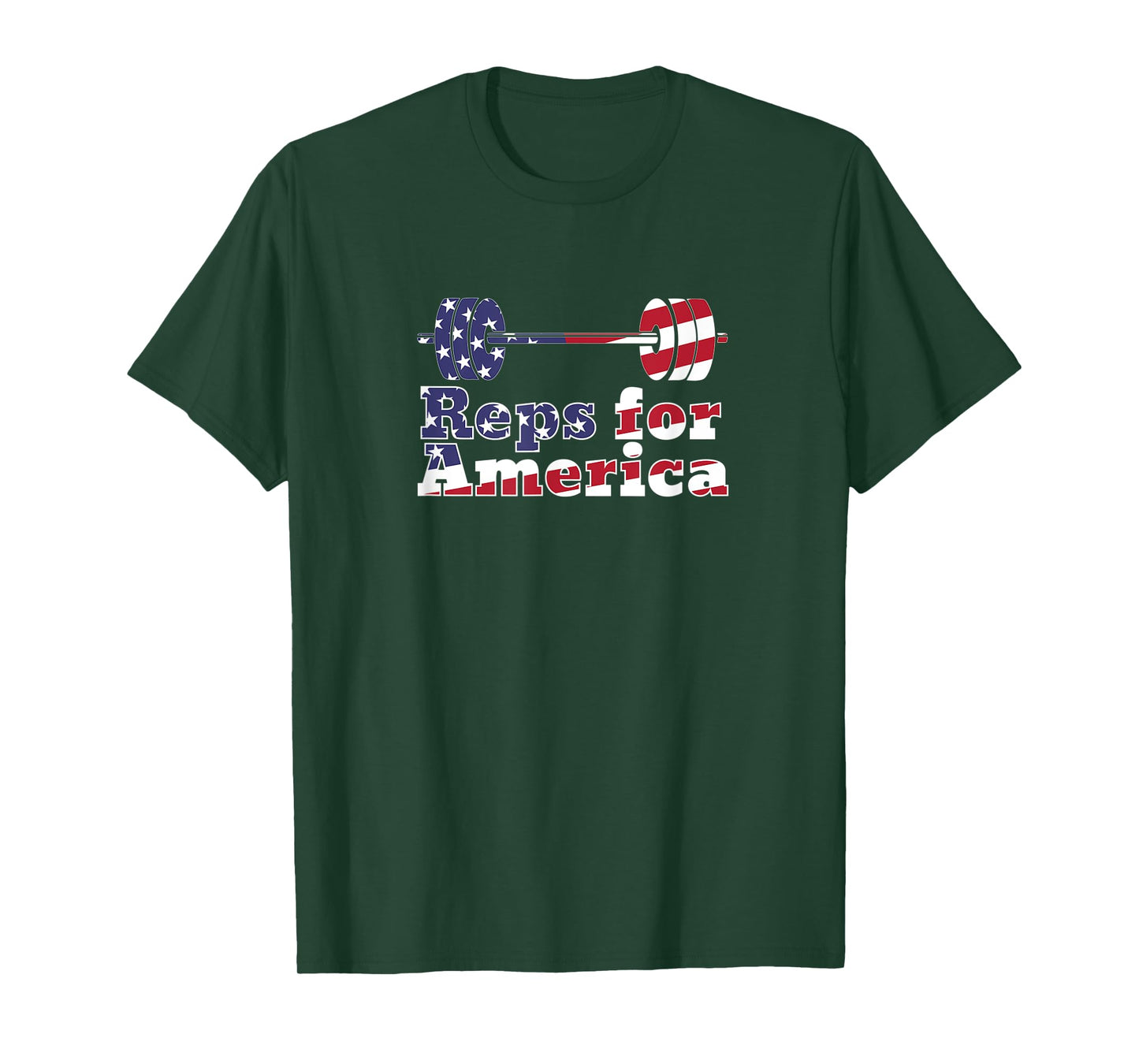 Patriotic barbell Reps For America USA Gym Women Kids Men T-Shirt