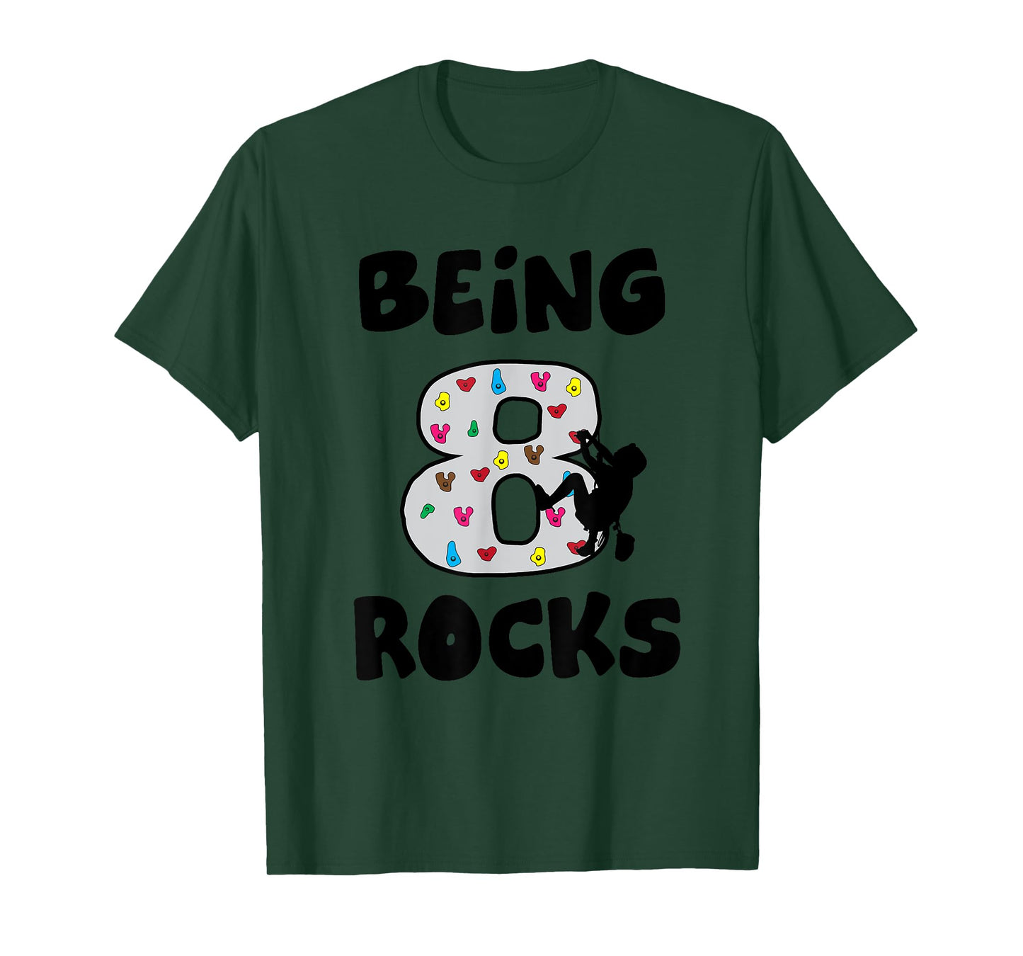 Rock Climbing Funny 8 Years Old 8th Birthday Gift For Kids T-Shirt