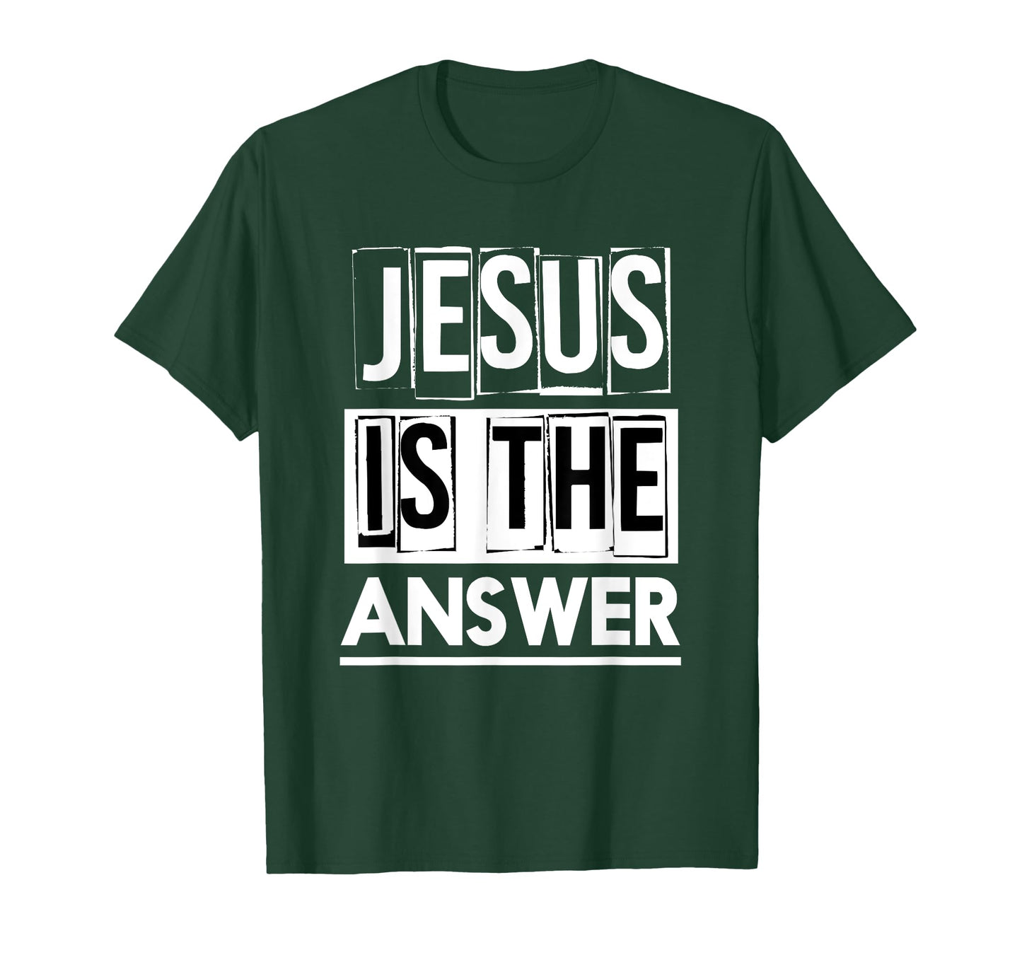Jesus Quotes Jesus Is The Answer T-Shirt - Men's Unisex Black Small Classic Fit Short Sleeve Crew Neck T-Shirt
