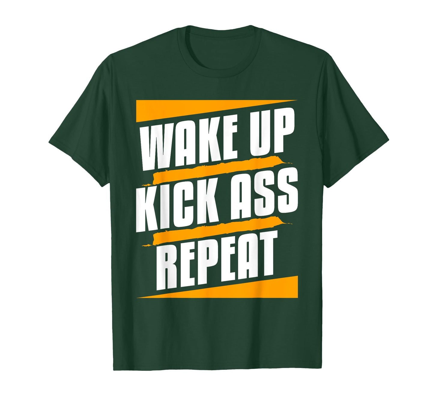 Wake Up Kickass Repeat Funny Workout Exercise Gym Fitness T-Shirt