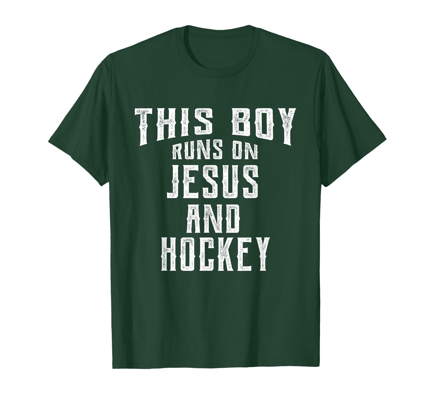 This Boy Runs On Jesus And Hockey Christian Gift T-Shirt