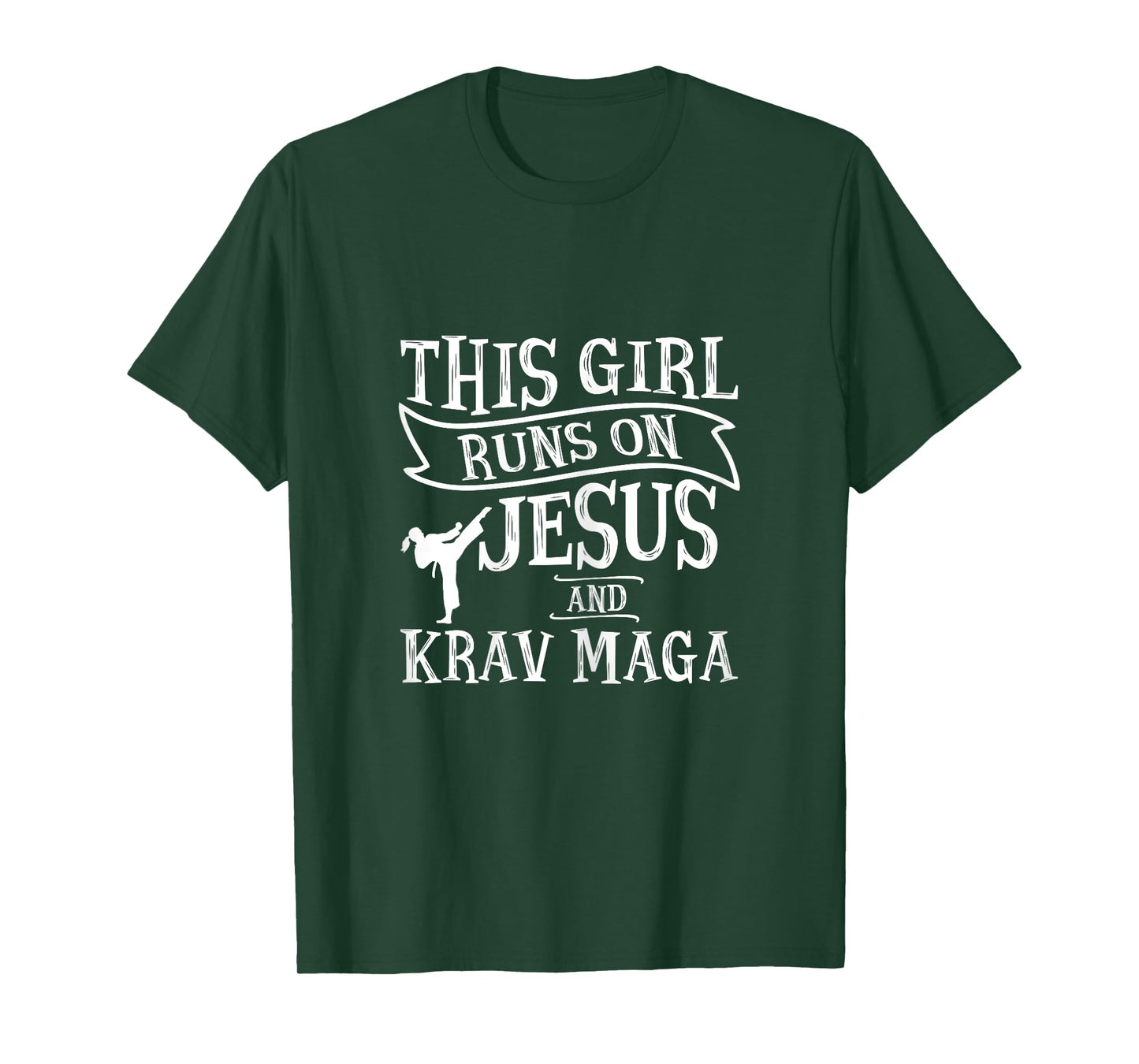 This Girl Runs On Jesus And Krav Maga Shirts for Women T-Shirt
