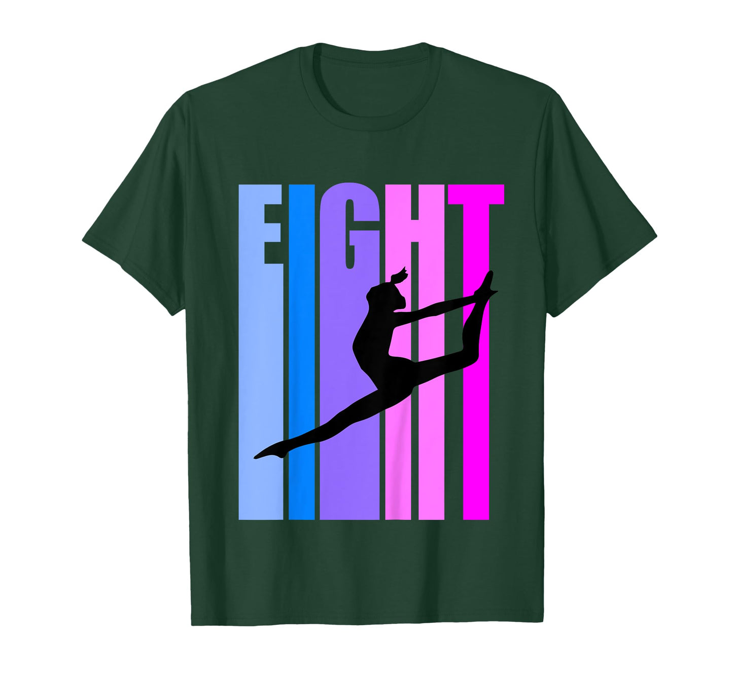 Kids 8th Birthday Gymnastics Girls Gymnast Dance Dancer Dancing T-Shirt