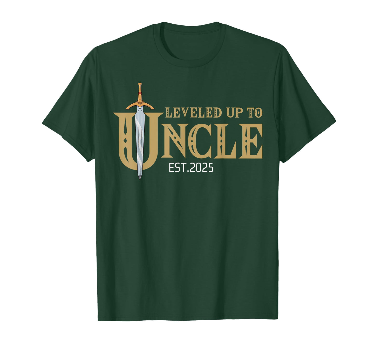 Leveled Up To Uncle Est 2025 Level Unlocked Uncle Gaming T-Shirt