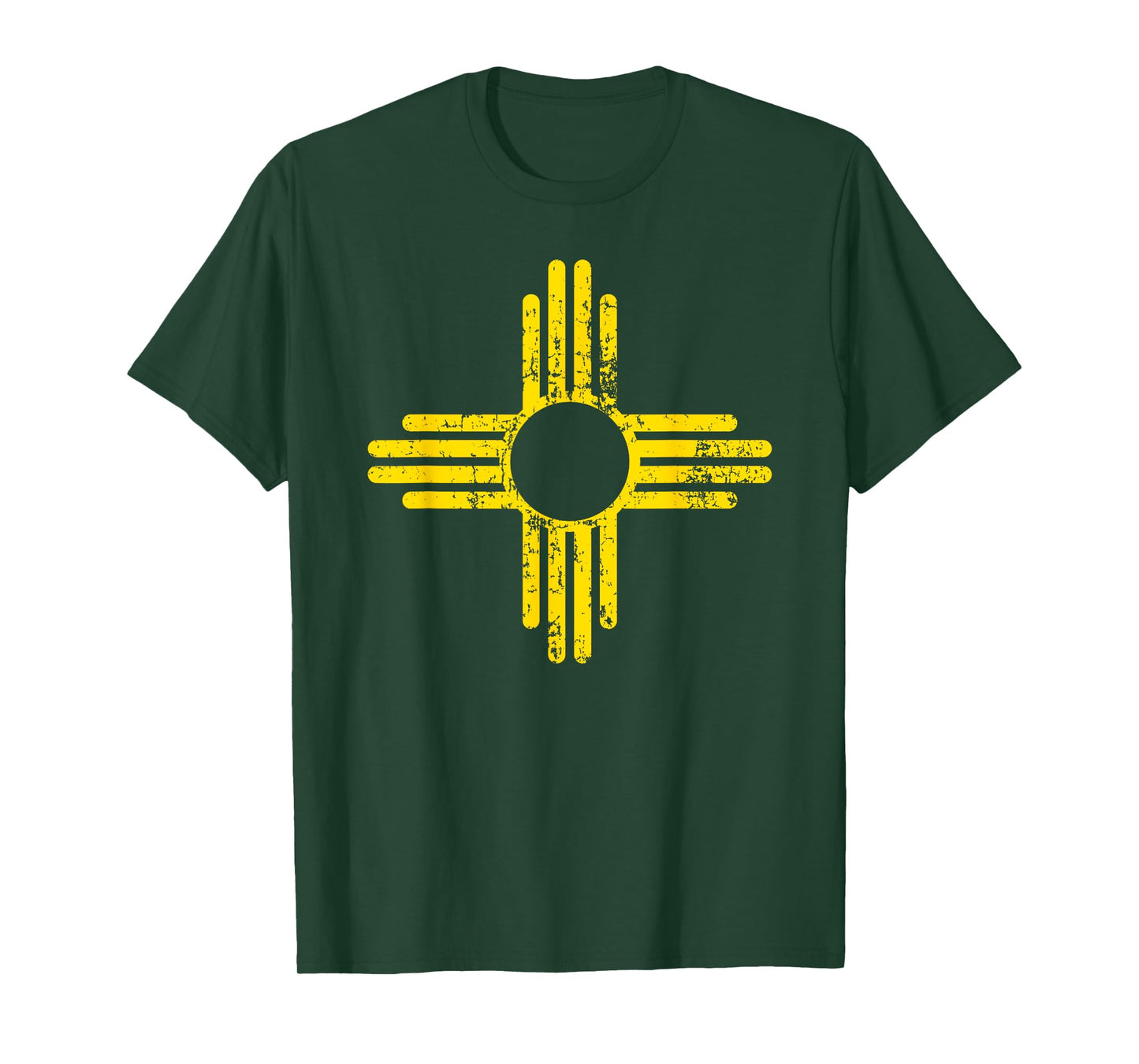 New Mexico Flag Shirt Distressed Yellow Zia Sun Alone Shirt T-Shirt