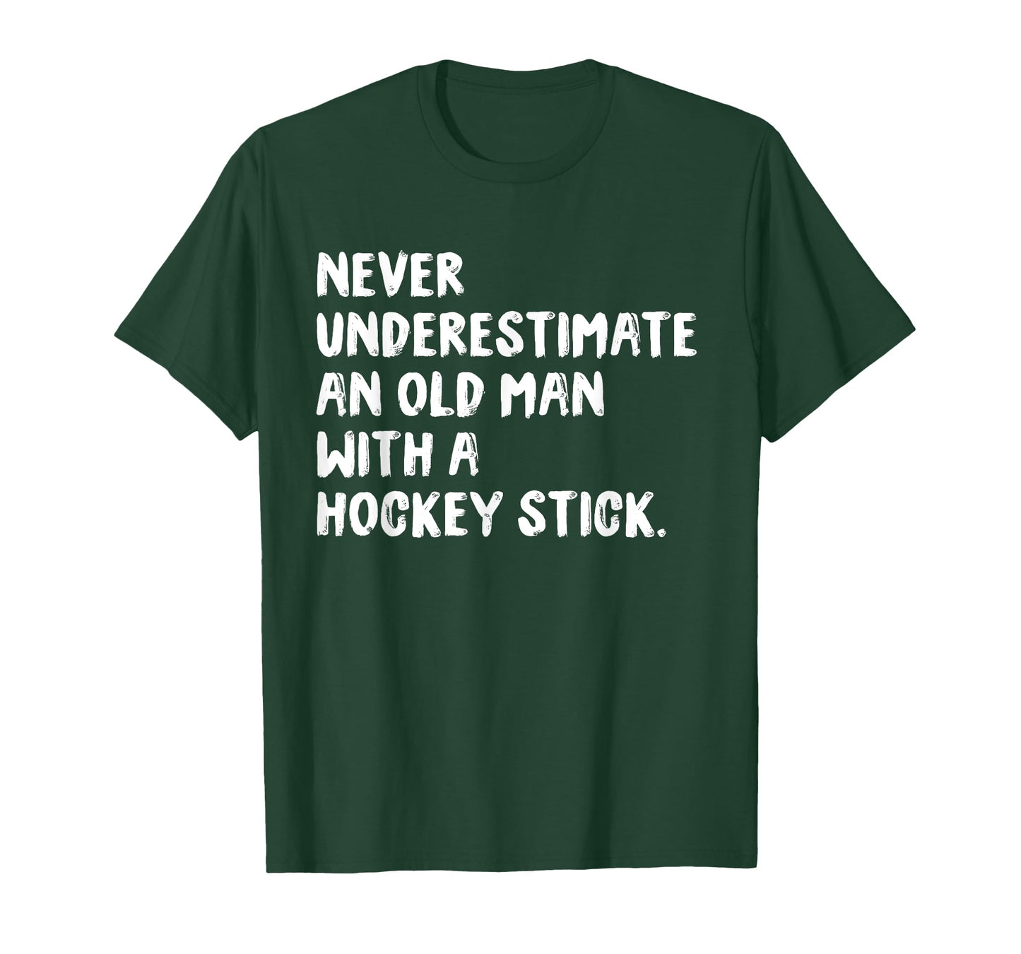 Never Underestimate An Old Man With A Hockey Stick T-Shirt