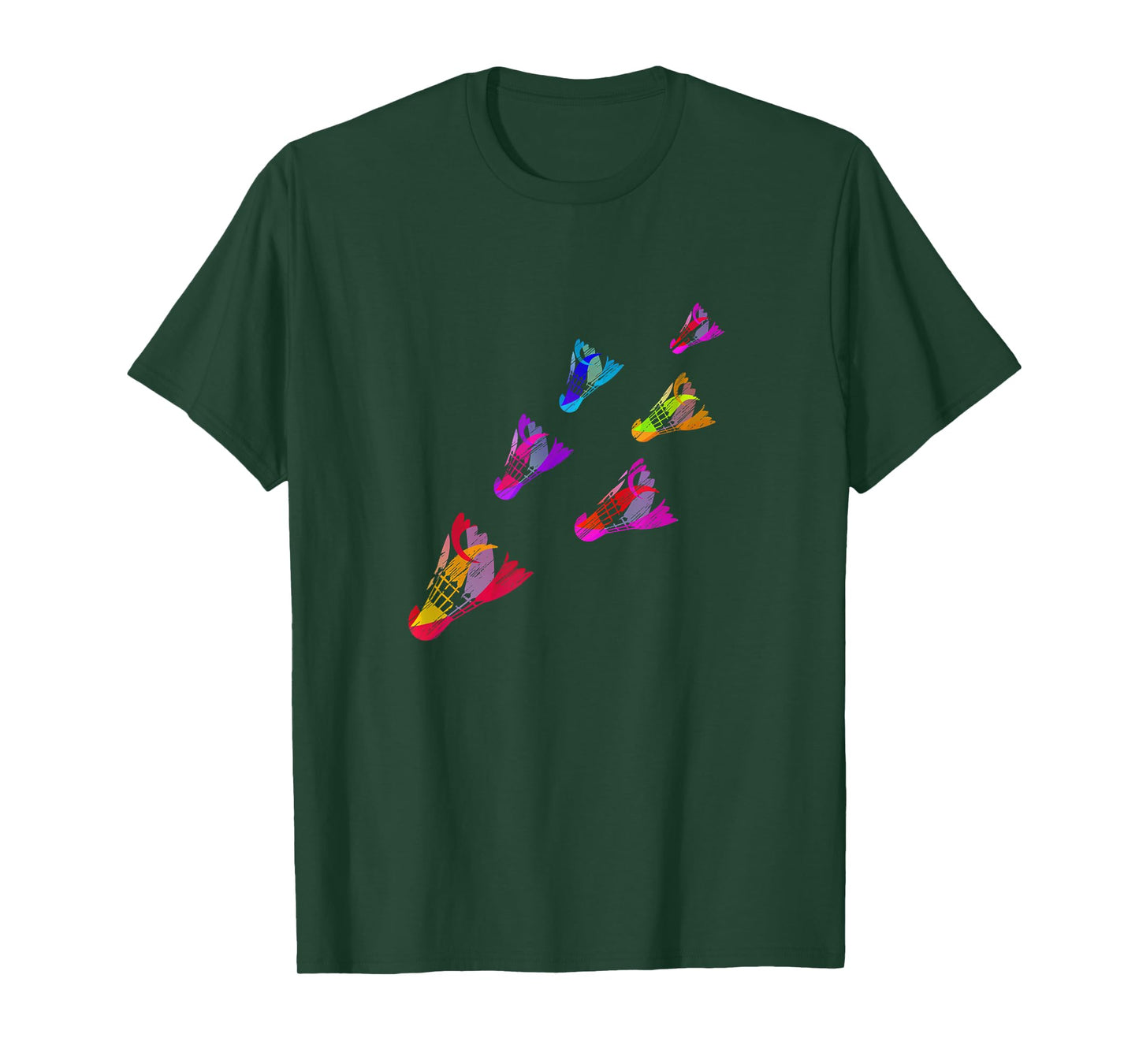 Colorful Badminton Shuttlecock Art Sports T-Shirt T-Shirt