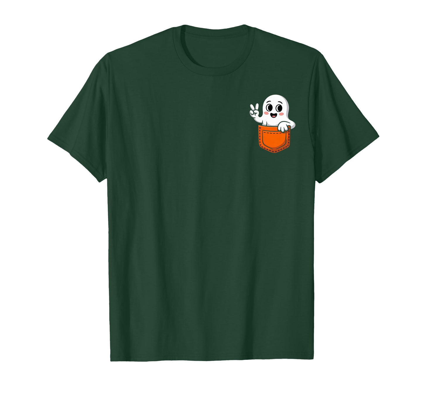Halloween Ghost Spooky Season Costume Pocket Men Women Kids T-Shirt