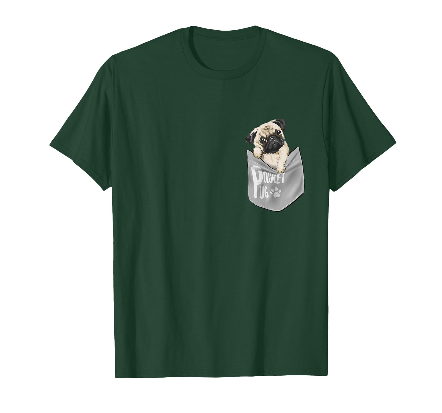 Men's Women's Kids Funny Cool Pocket Pug Pets Graphic Design T-Shirt