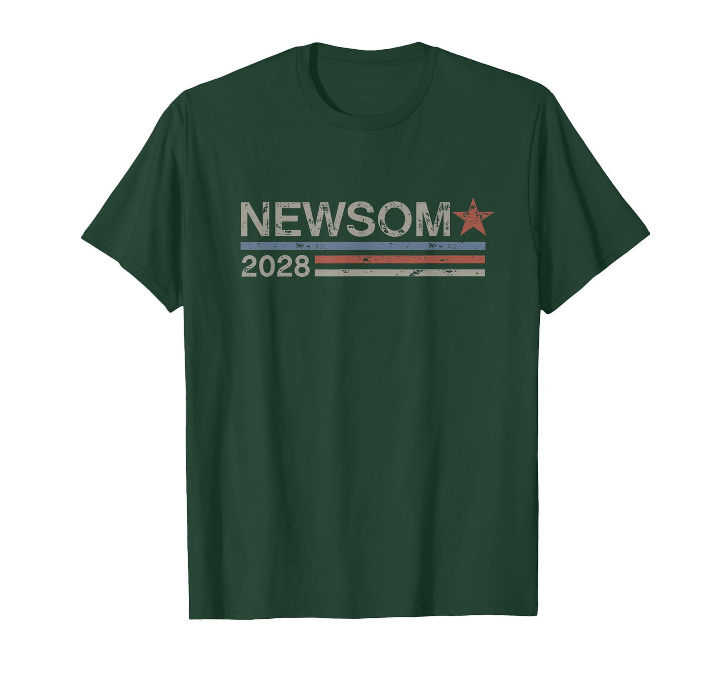 Newsom 2028 Retro Grunge Stripes Gavin Newsom 2028 T-Shirt