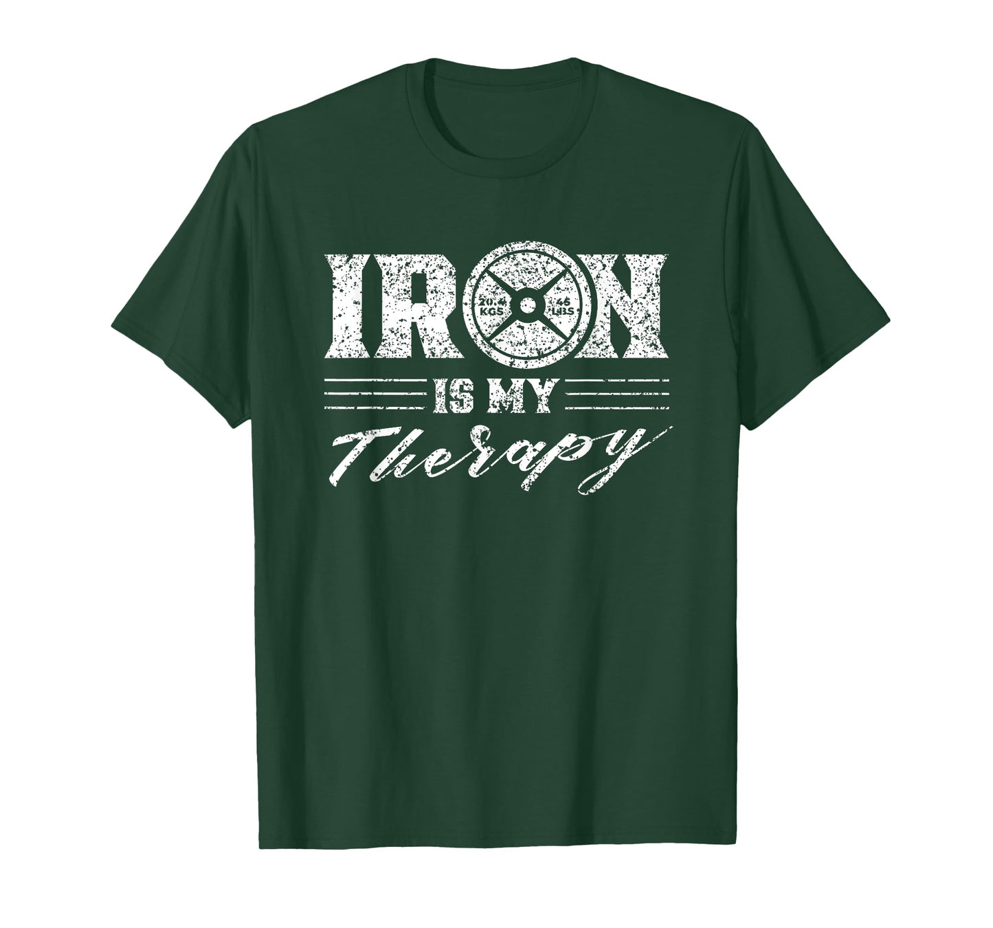 Iron Is My Therapy Gym Weightlifting Fitness Workout T-Shirt