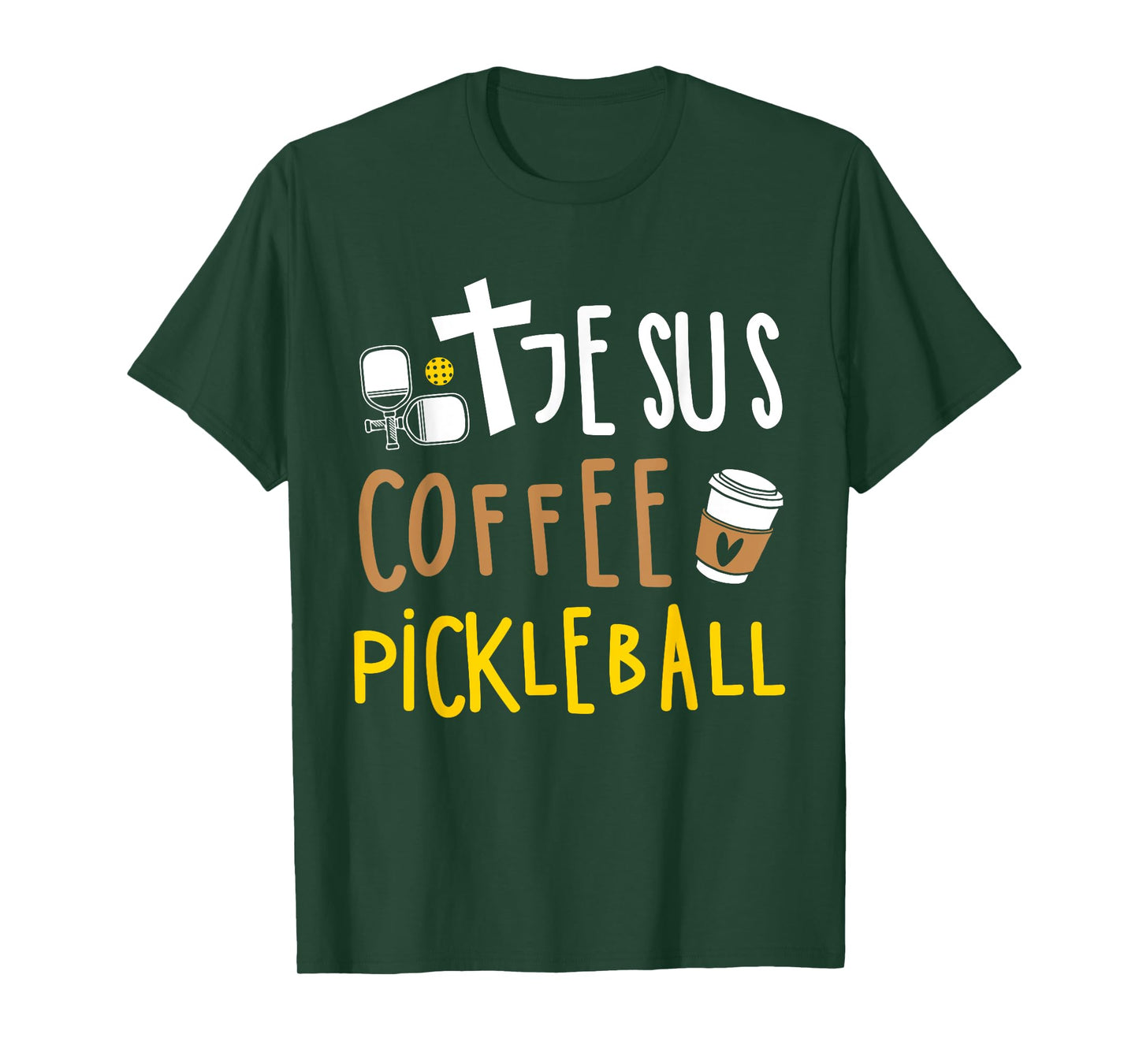 Jesus Coffee Pickleball For Men Women Christian Pickleball T-Shirt