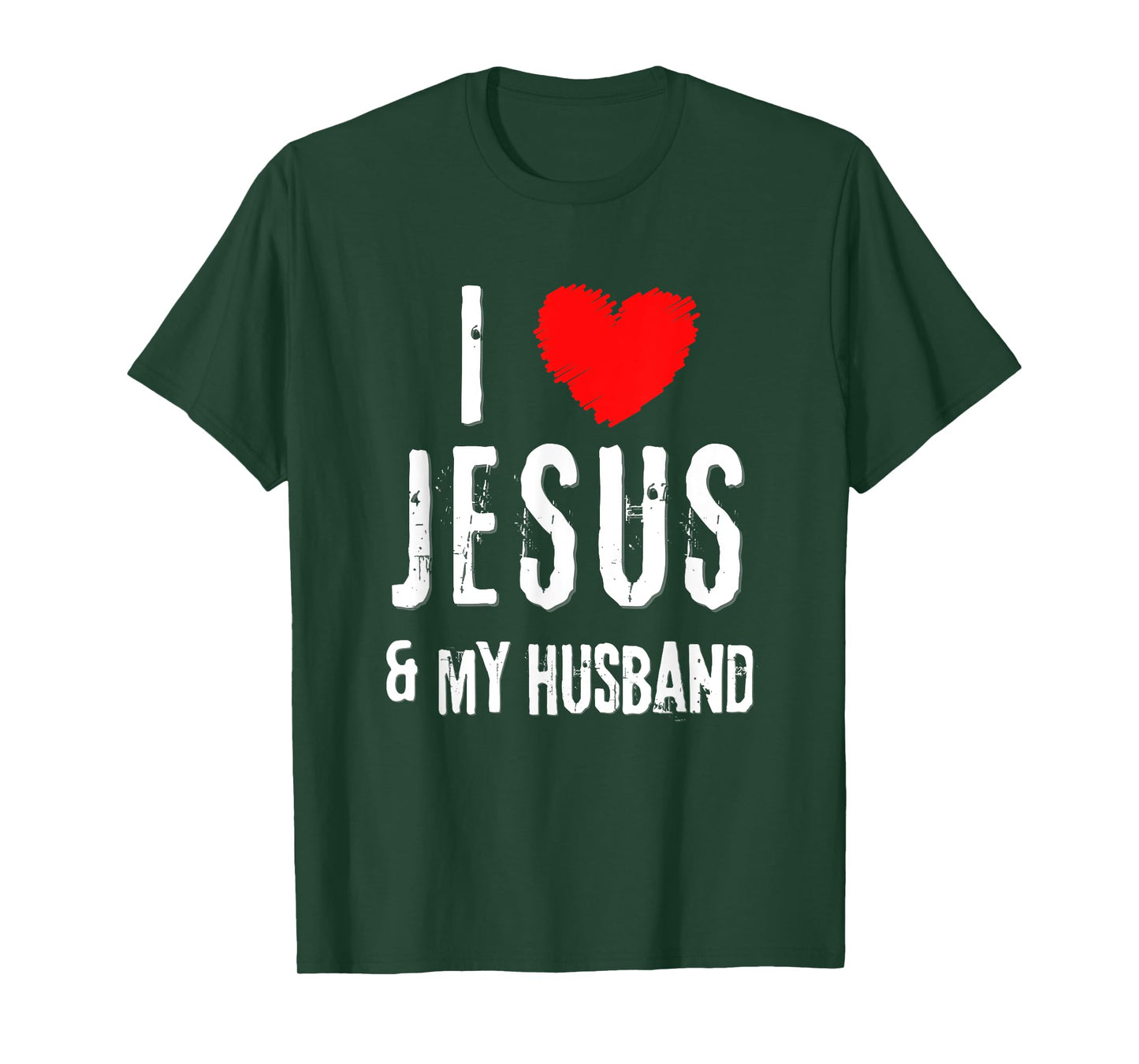Vintage Grunge I Love JESUS & MY HUSBAND, Christian T-Shirt