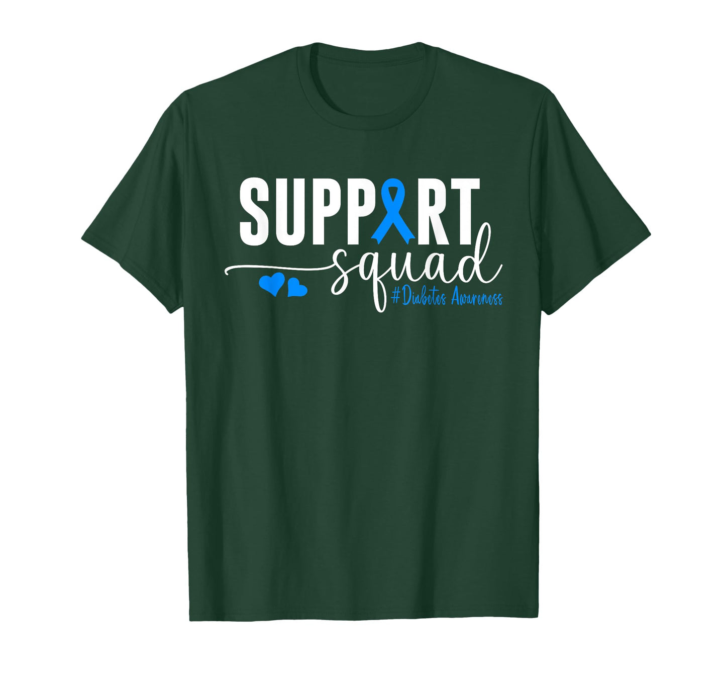 Support Squad Type 1 Diabetes Awareness T1D Blue Ribbon T-Shirt