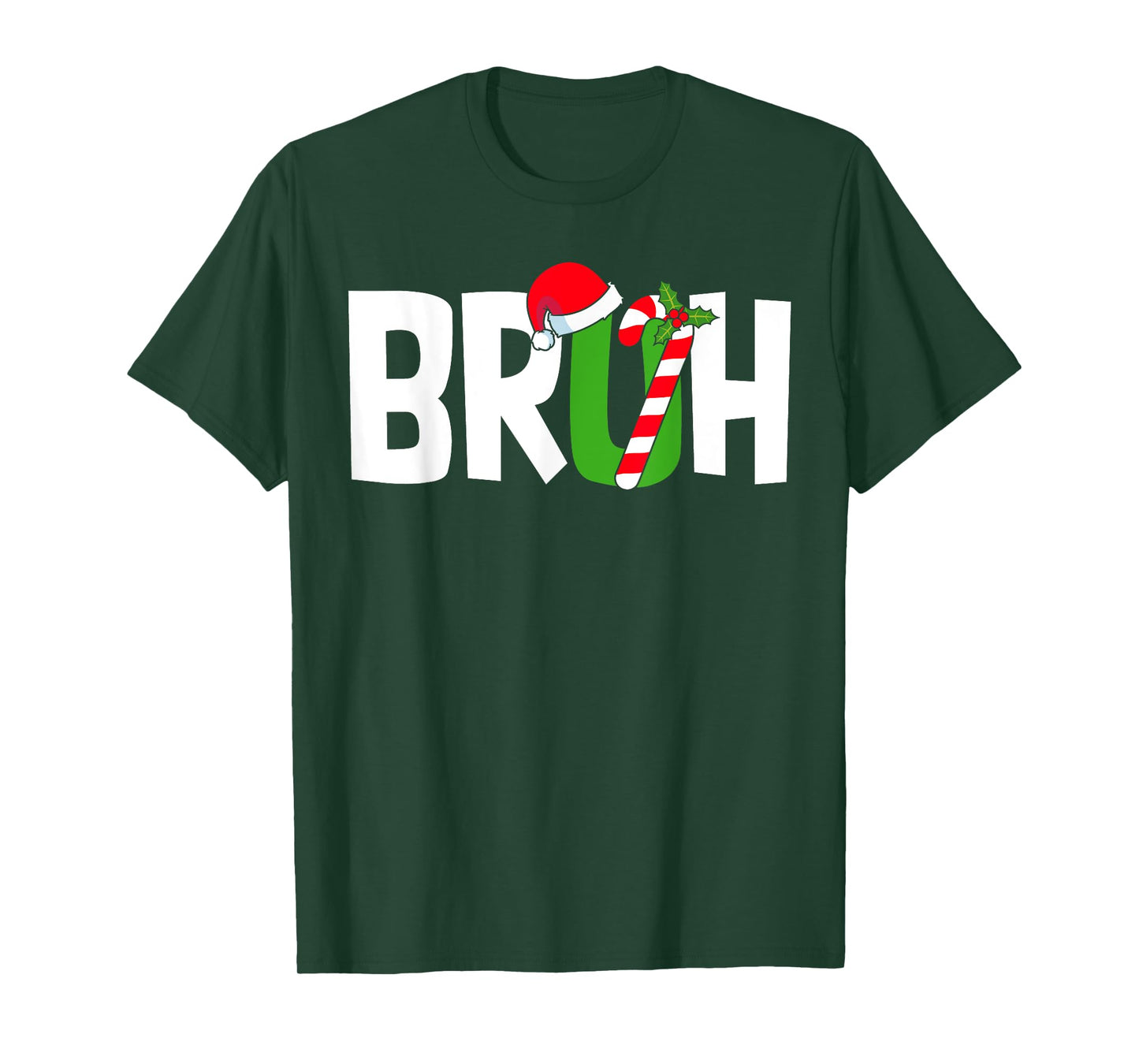 Bruh Christmas Meme Candy Cane Funny Pajamas for Kids Boys T-Shirt