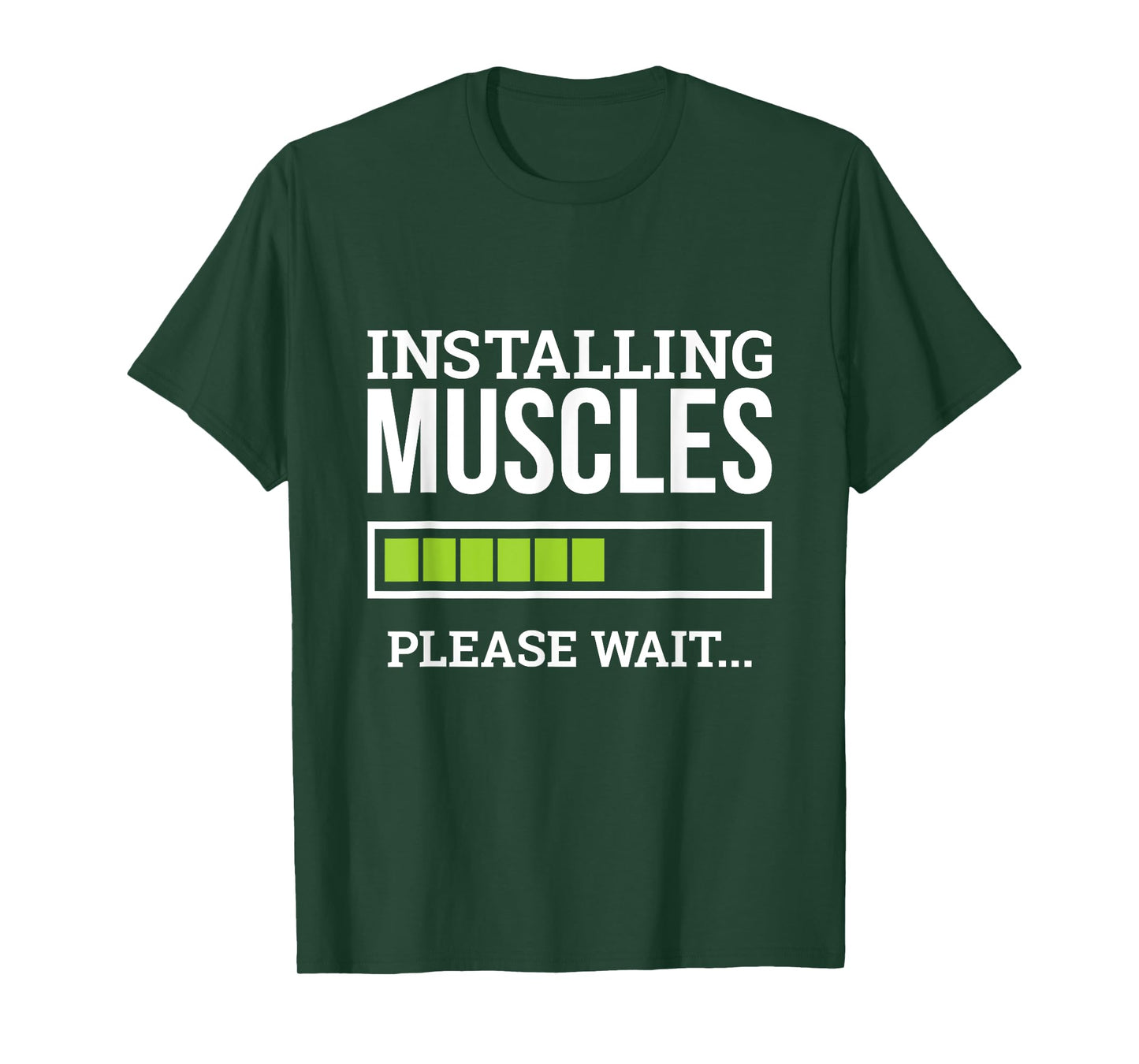Funny Workout Gym Installing Muscles Please Wait T-Shirt