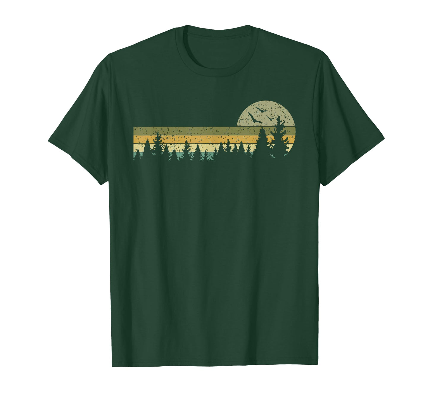 Retro Wildlife Trees Outdoors Nature Forest Vintage T-Shirt