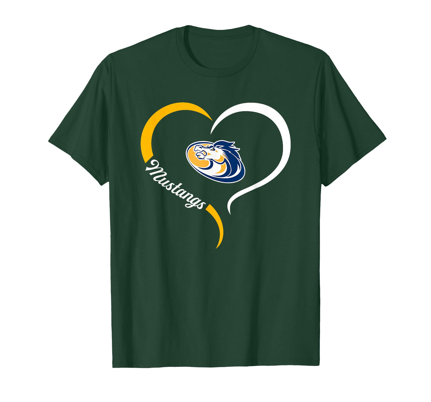 Sahuarita Mustangs Logo Half Heart Slogan HS T-Shirt