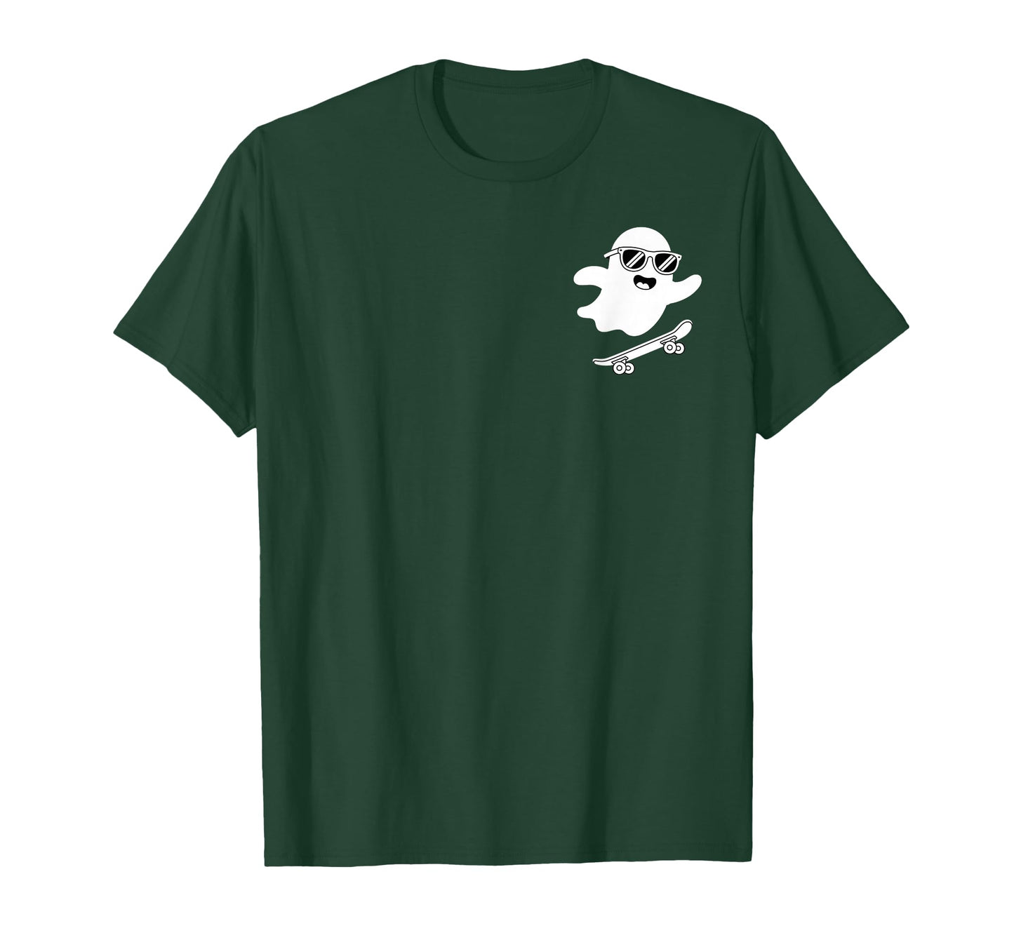 Funny Ghost On Skateboard Retro Halloween Costume Kids Boys T-Shirt