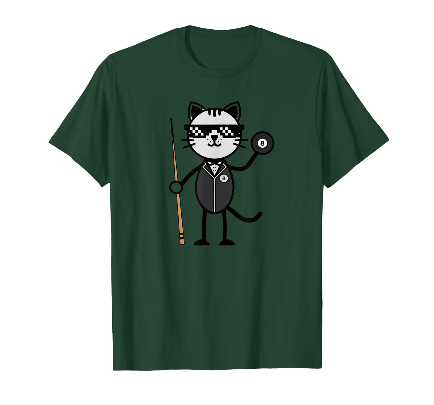Billiards Cat Vintage Pool Player Snooker Funny Billiards T-Shirt for Men Women