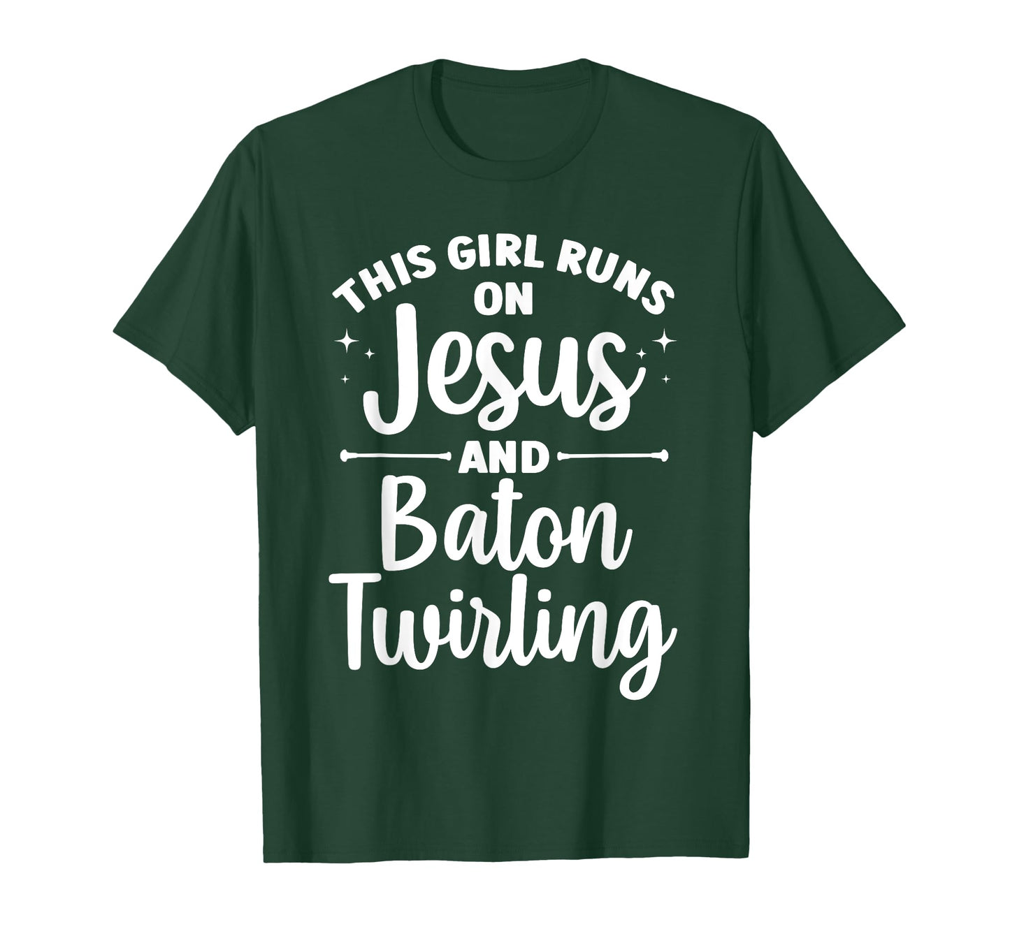 Baton Twirling Art For Women Girls Color Guard Baton Twirler T-Shirt