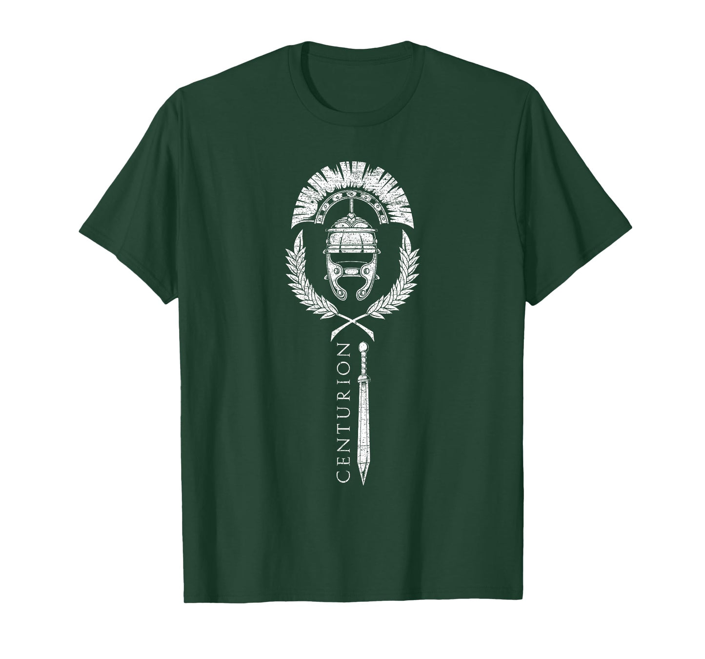 SPQR Designs Roman Centurion T-Shirt - Men's Black Classic Fit Short Sleeve Crew Neck T-Shirt - Small