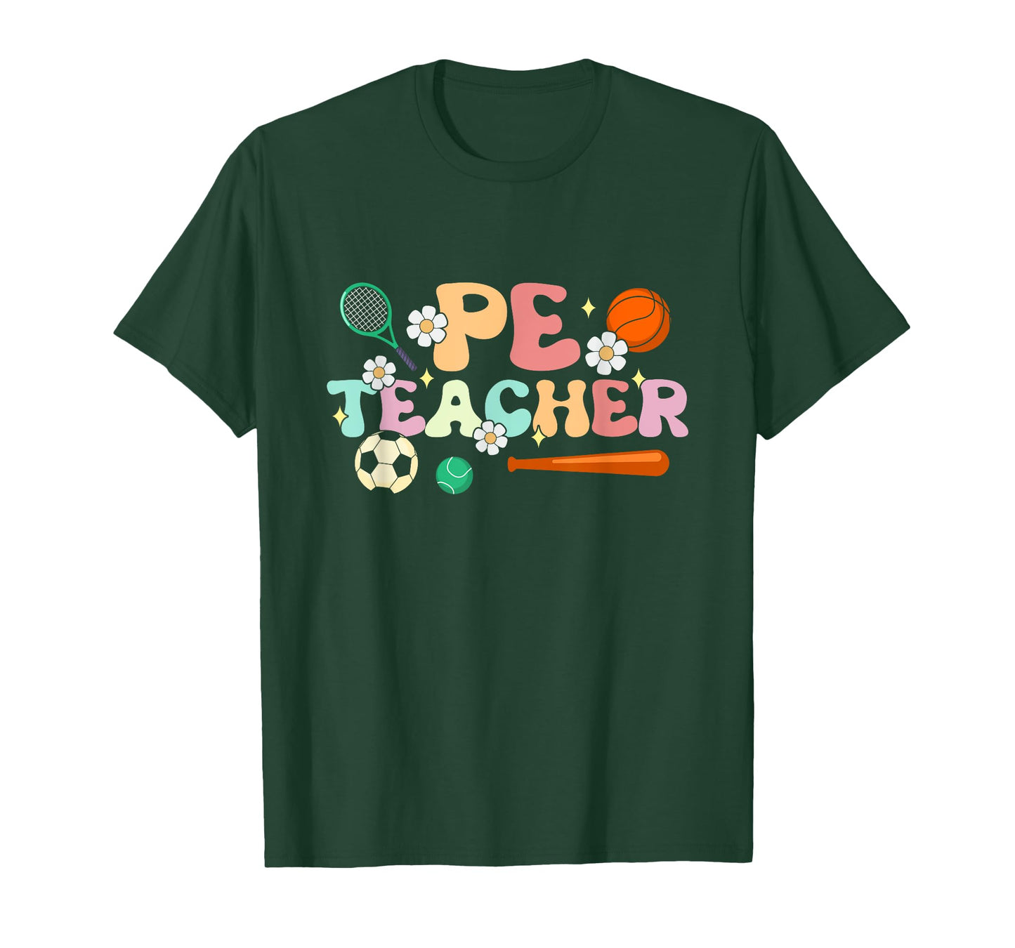 Groovy Physical Education Teacher PE Squad Back To School T-Shirt